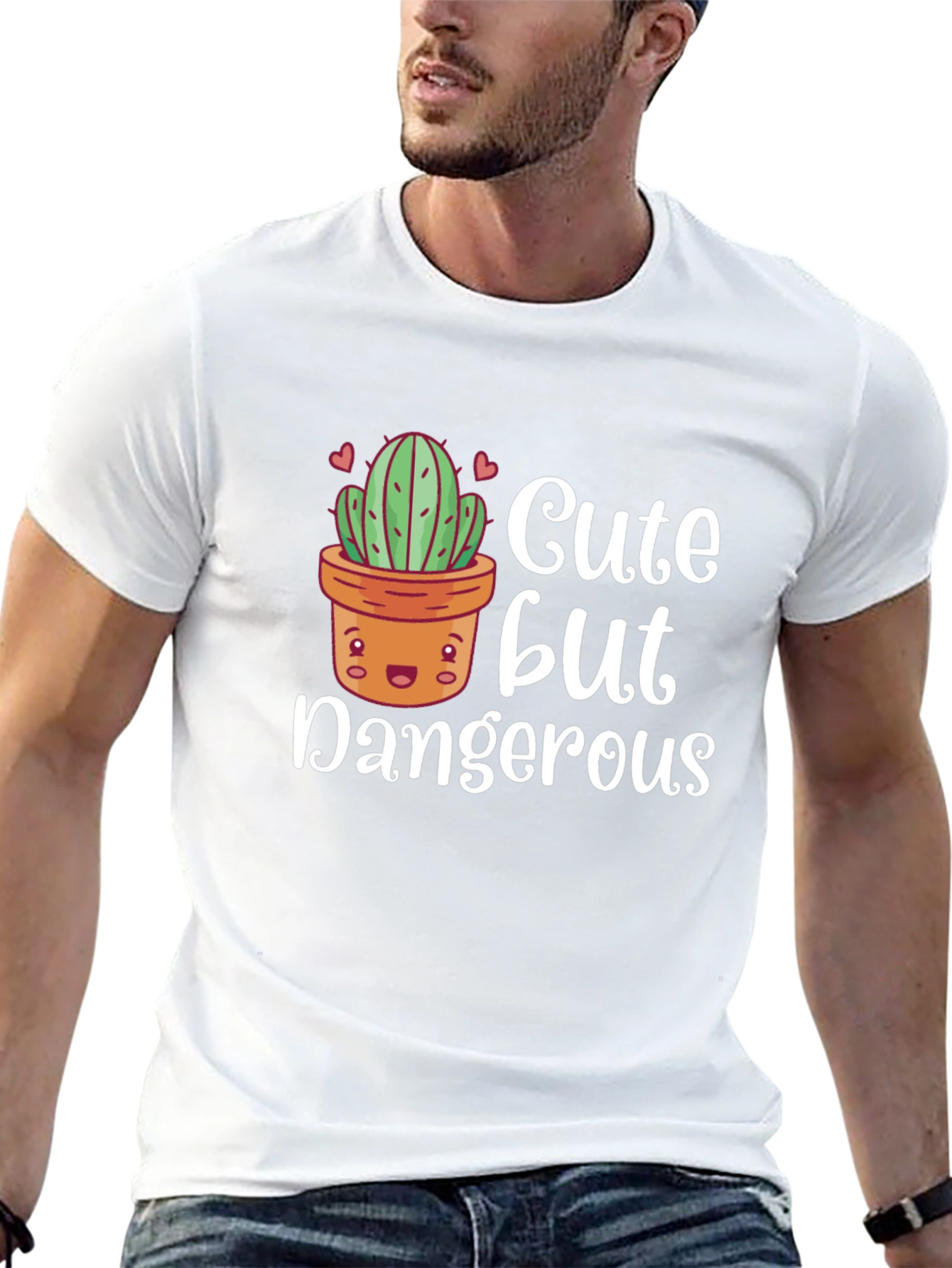 Black Cute But Dangerous Cactus Graphic T-Shirt view 13