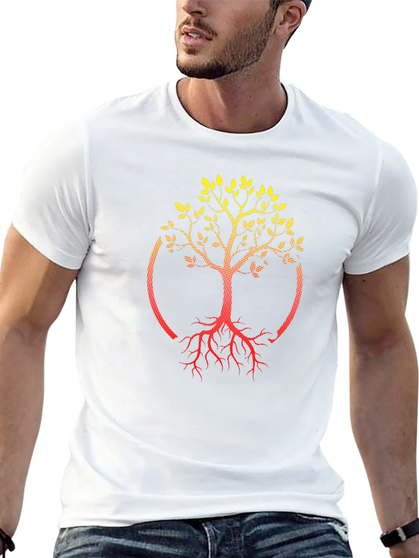 Black Tree of Life Graphic Tee - Black Cotton Blend view 13