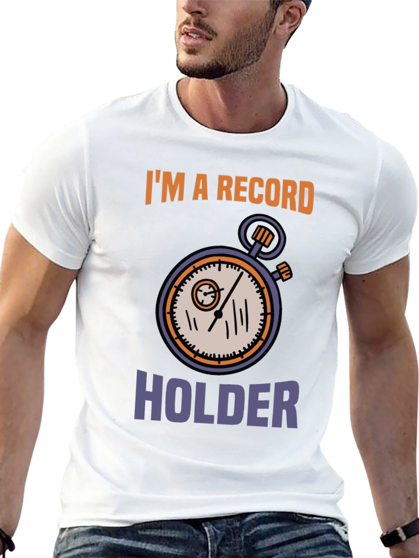 Black Record Holder Graphic Tee - Unique Design view 13