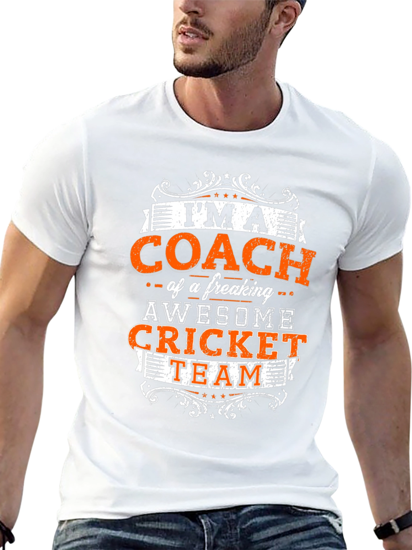 Black Cricket Coach T-Shirt - Awesome Team Tee view 13