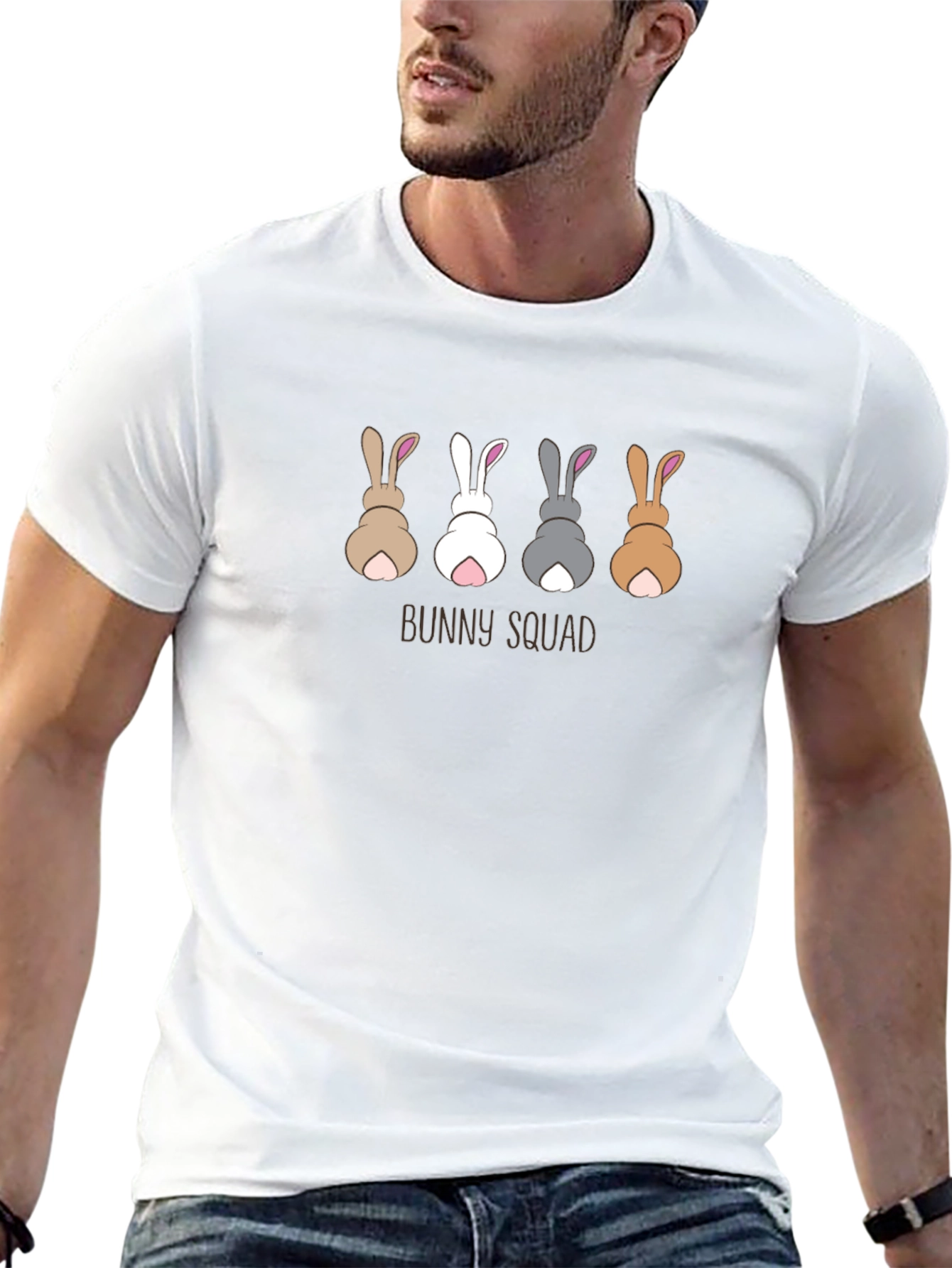 Camiseta Negra "Bunny Squad" Diseño Divertido