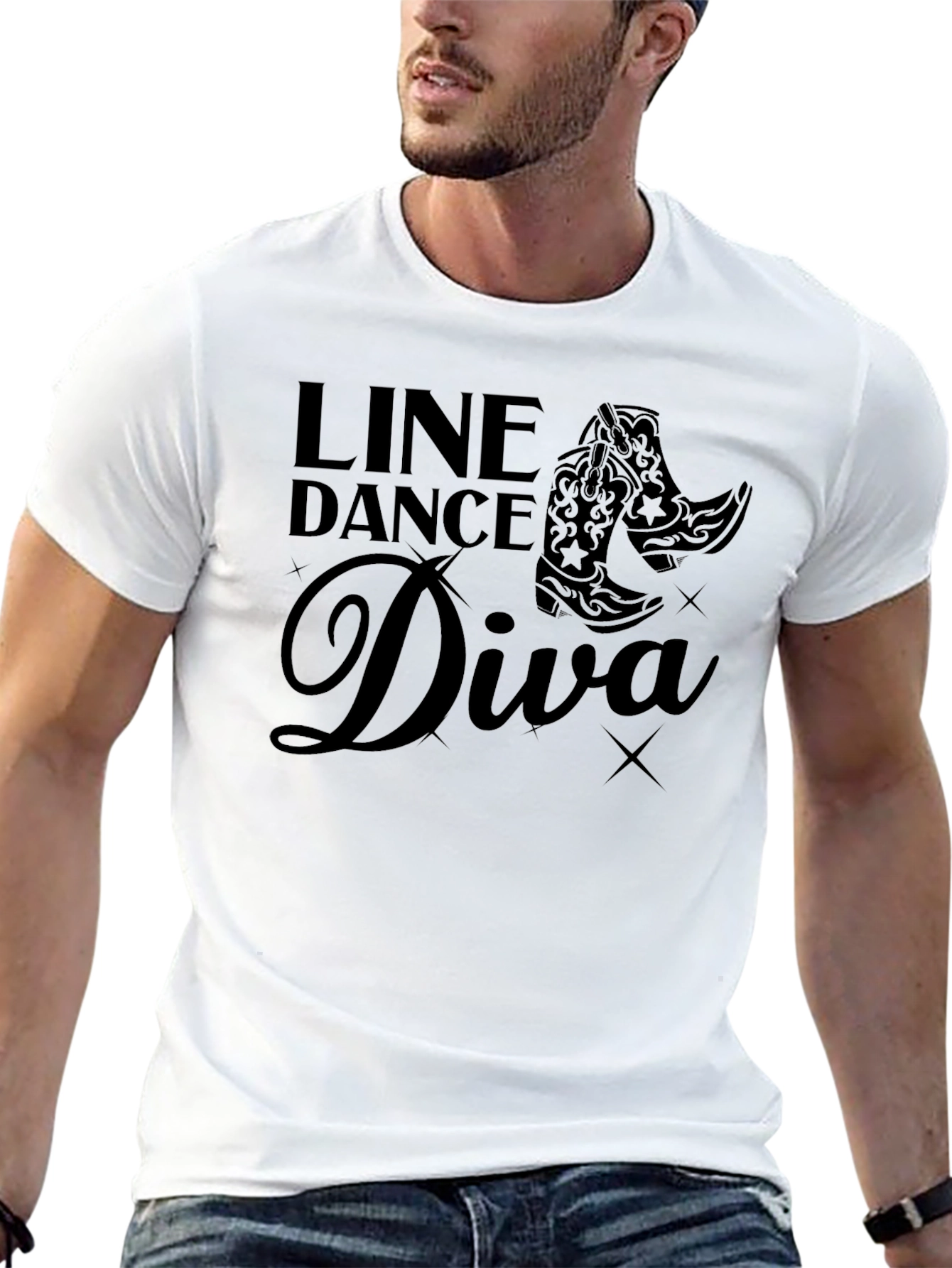 Line Dance Diva T-Shirt - Western Cowboy Boots - 13