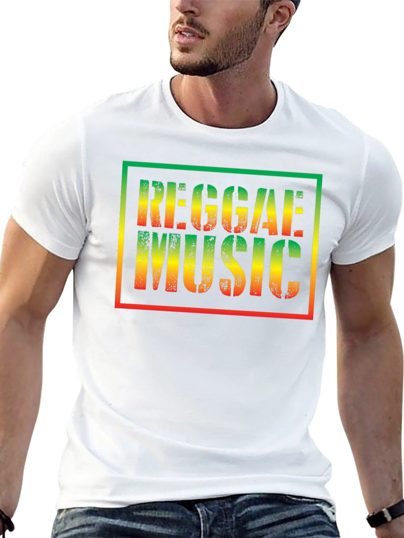 Black Reggae Music T-Shirt - Rasta Colors view 13