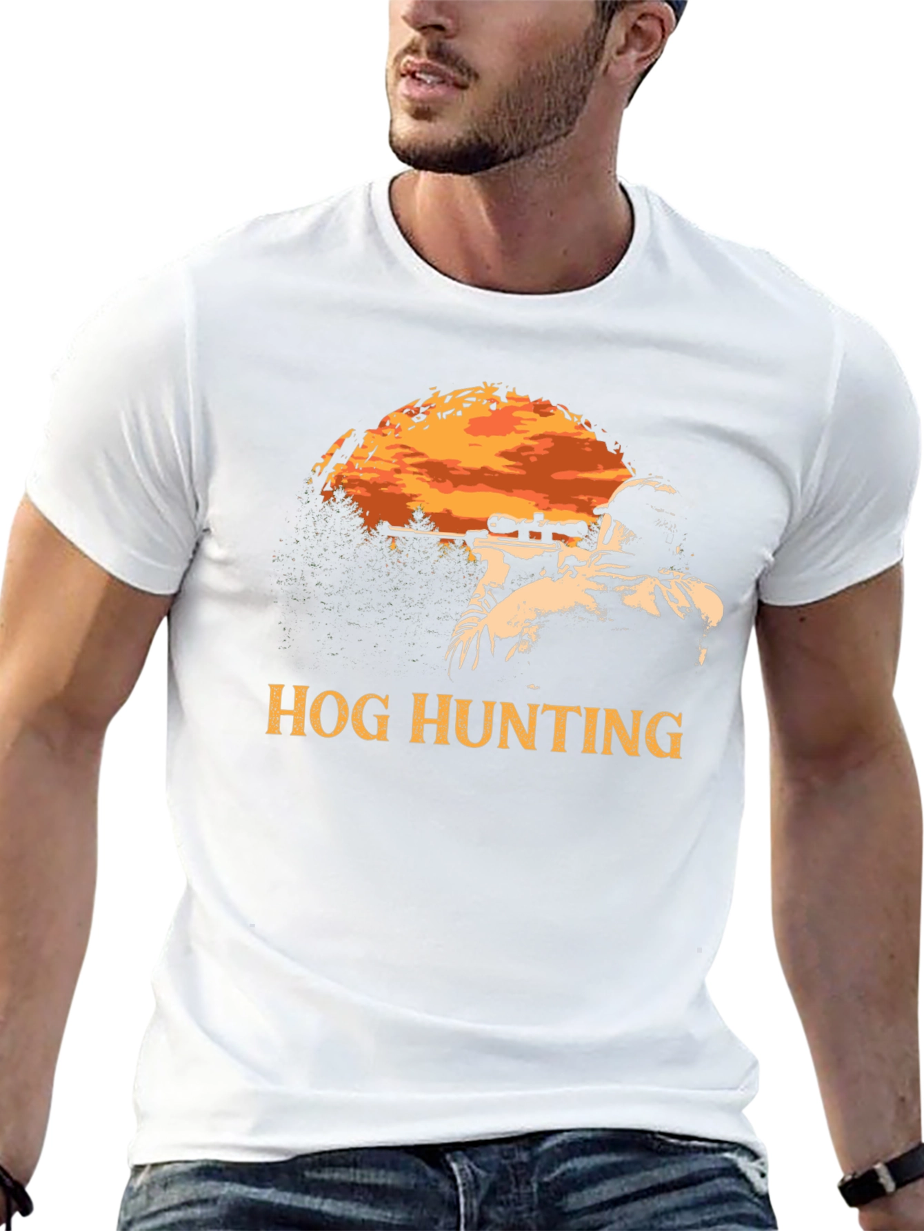 Black Hog Hunting T-Shirt - Hunter Graphic Tee view 13
