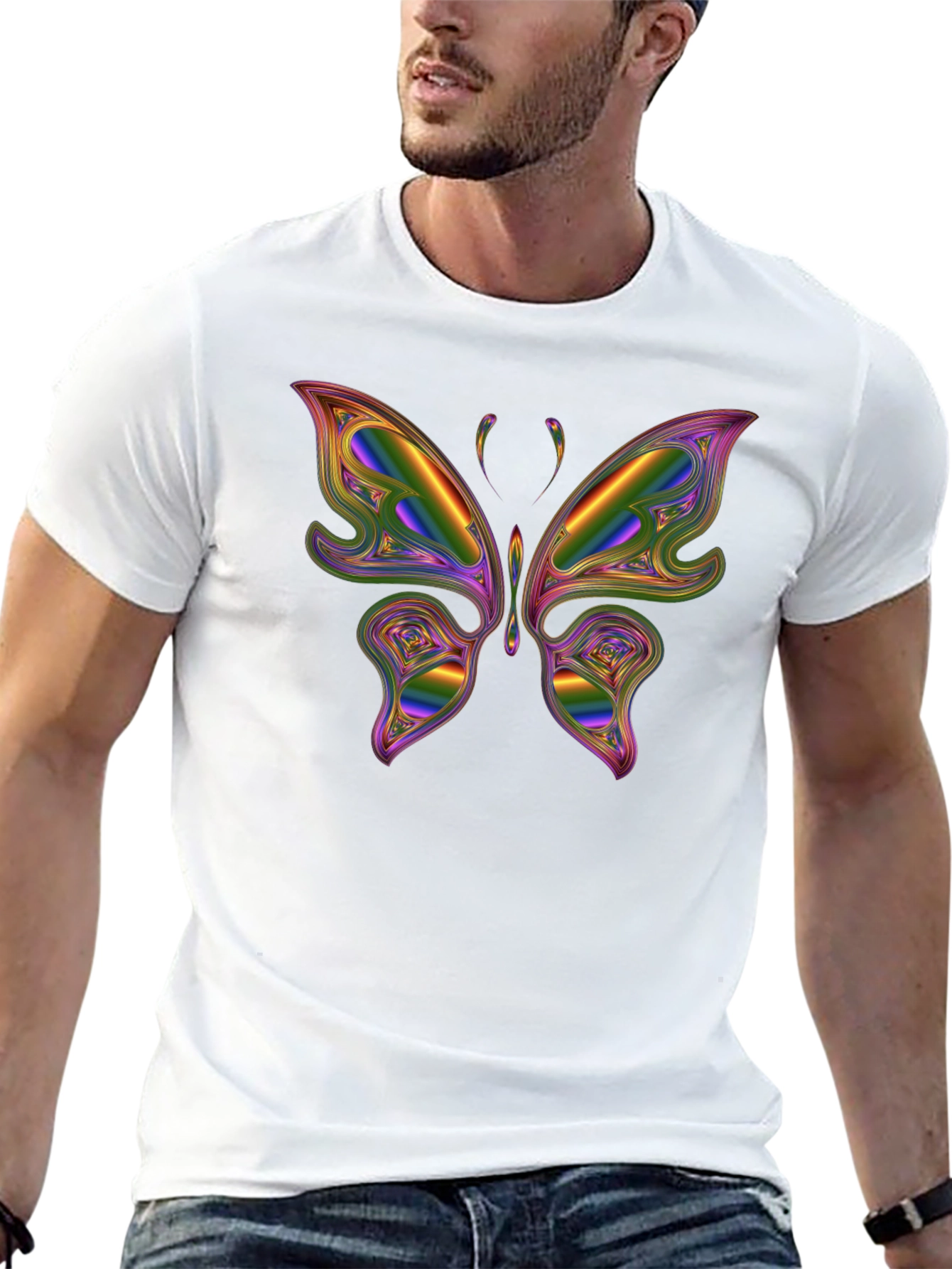 Black Rainbow Butterfly Graphic Tee view 13
