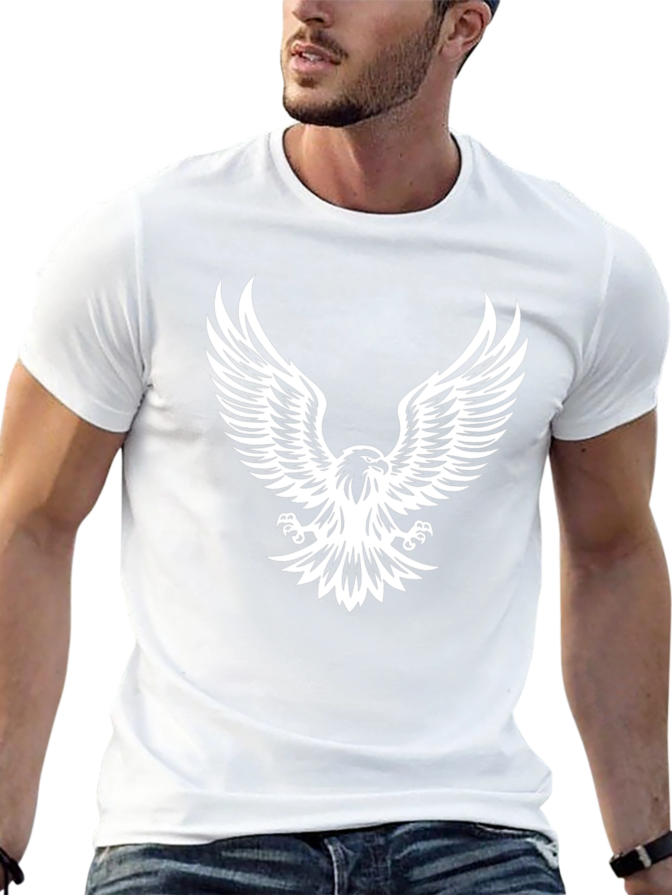 Black Black Eagle Graphic Tee - Cool Bird Print view 13