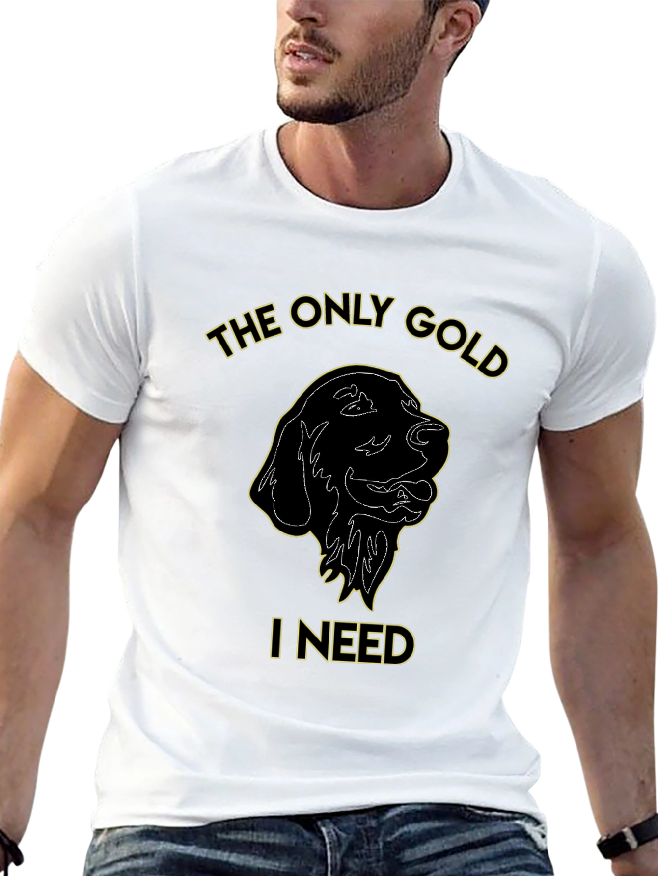 Black The Only Gold I Need Dog Graphic Tee - Black view 13