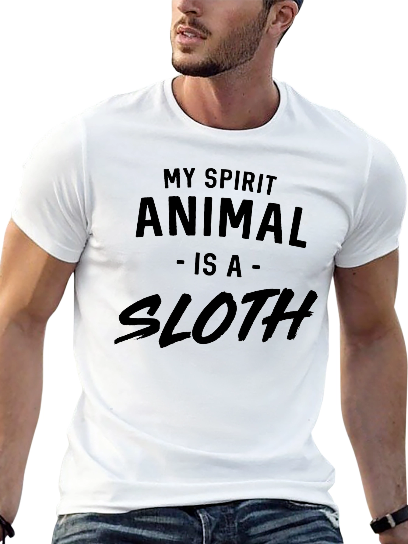 Black My Spirit Animal Is A Sloth Graphic T-Shirt view 13