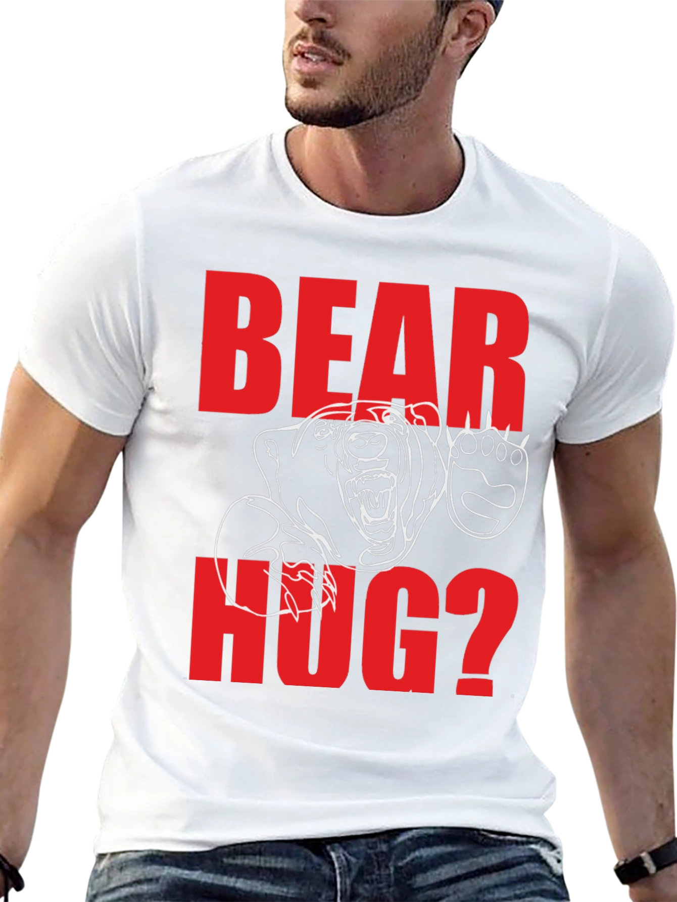 Black Bear Hug Graphic Tee - Black Cotton Blend view 13