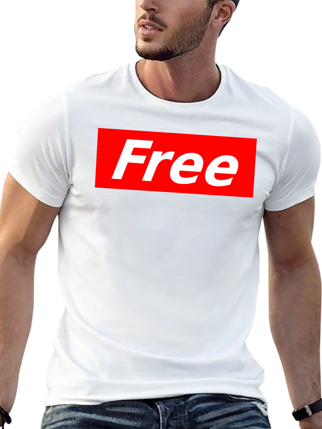 Black Free Supreme Style T-Shirt - Black Cotton Blend Tee view 13