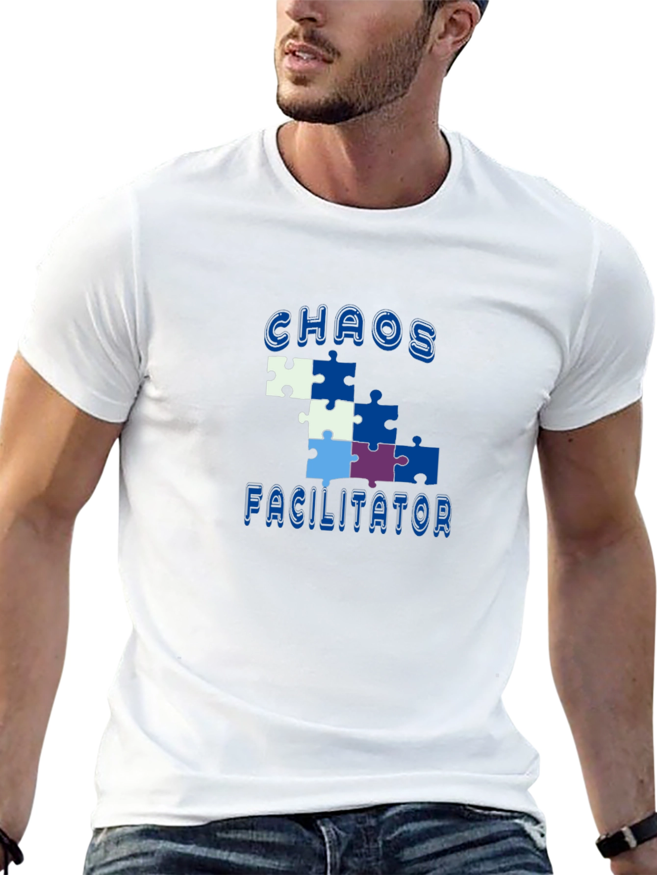 Black Chaos Facilitator Puzzle Piece Graphic Tee view 13
