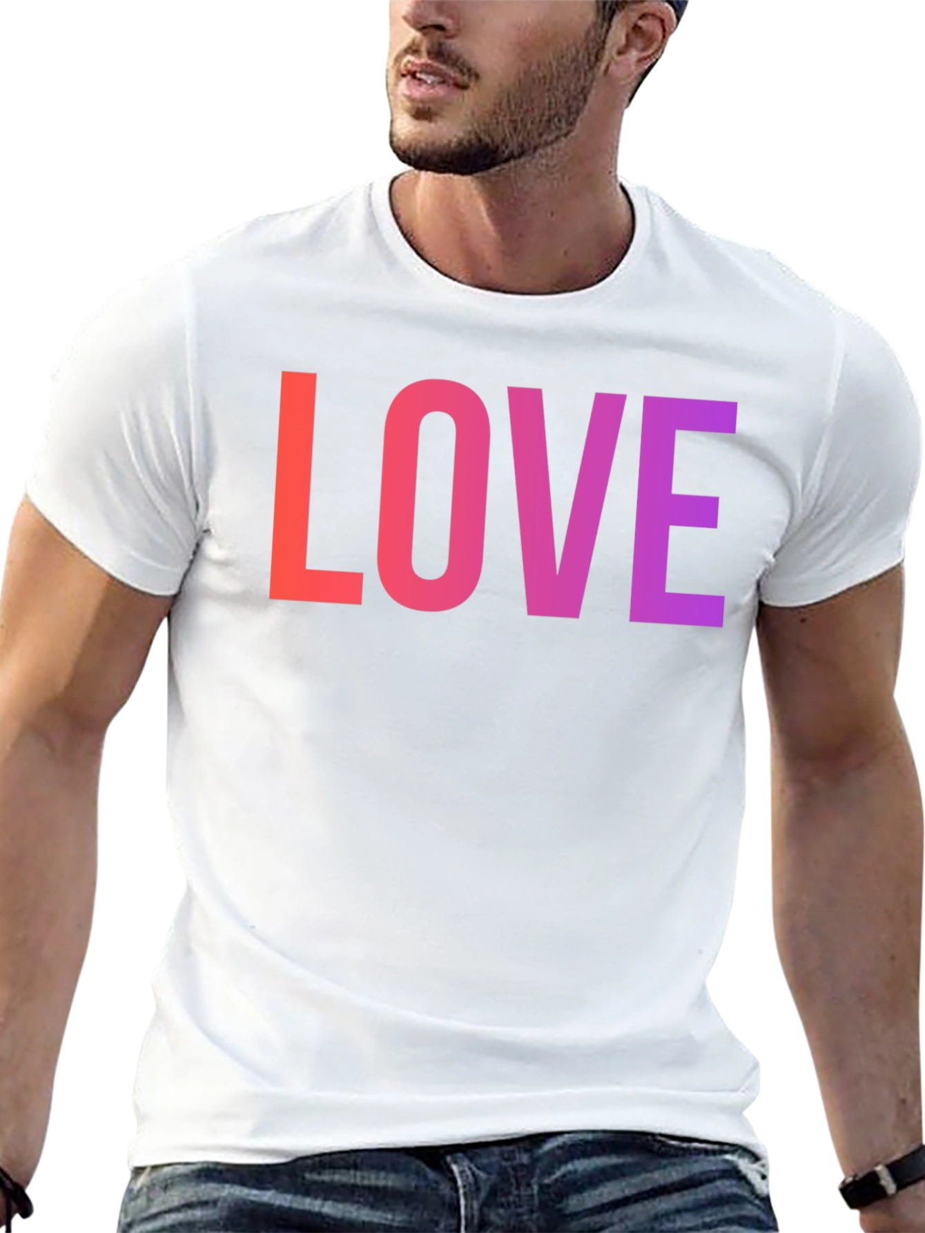 Black LOVE Graphic Tee - Gradient Word Design view 13