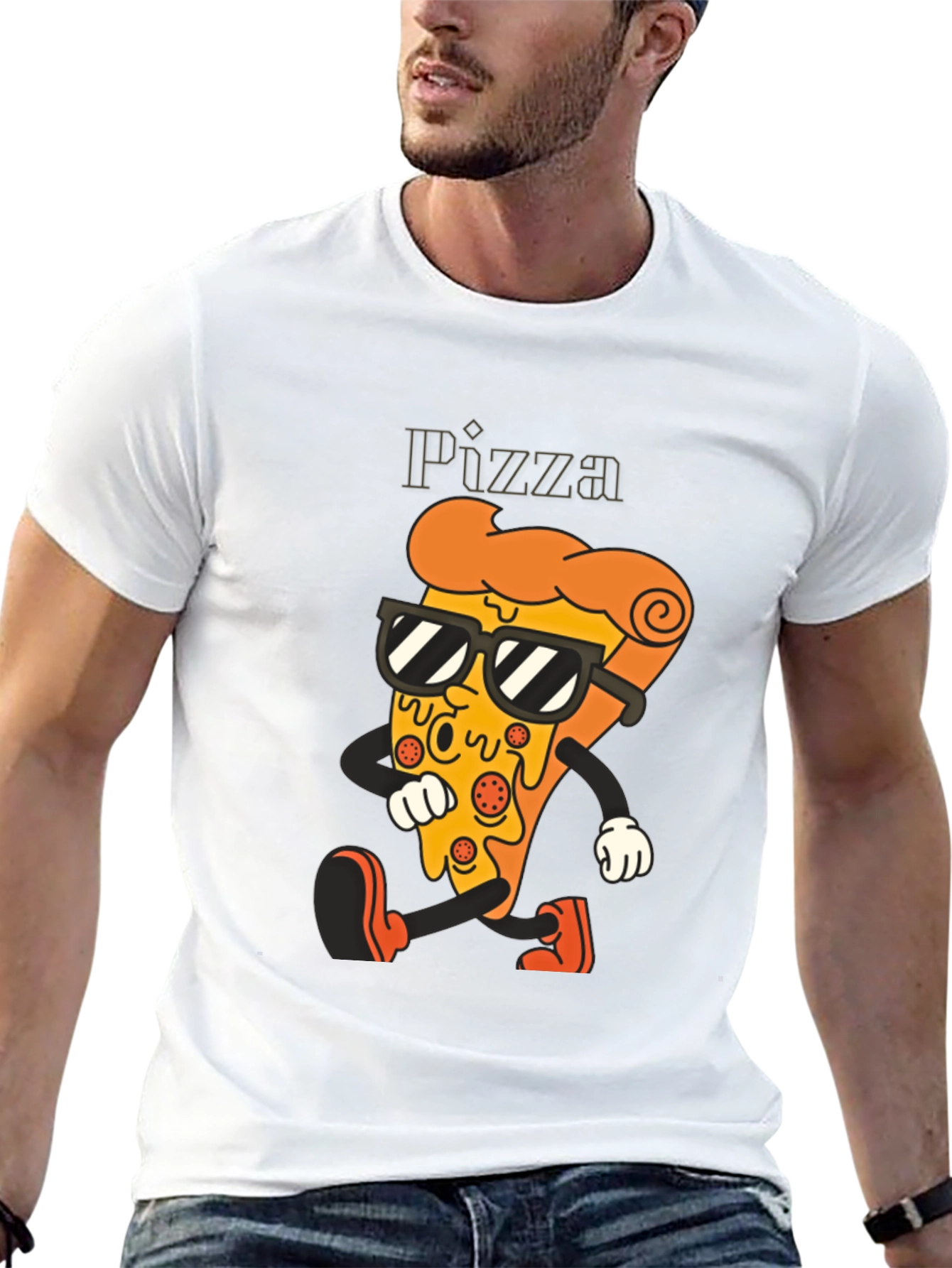 Black Cool Pizza Slice Graphic Tee - Black T-Shirt view 13