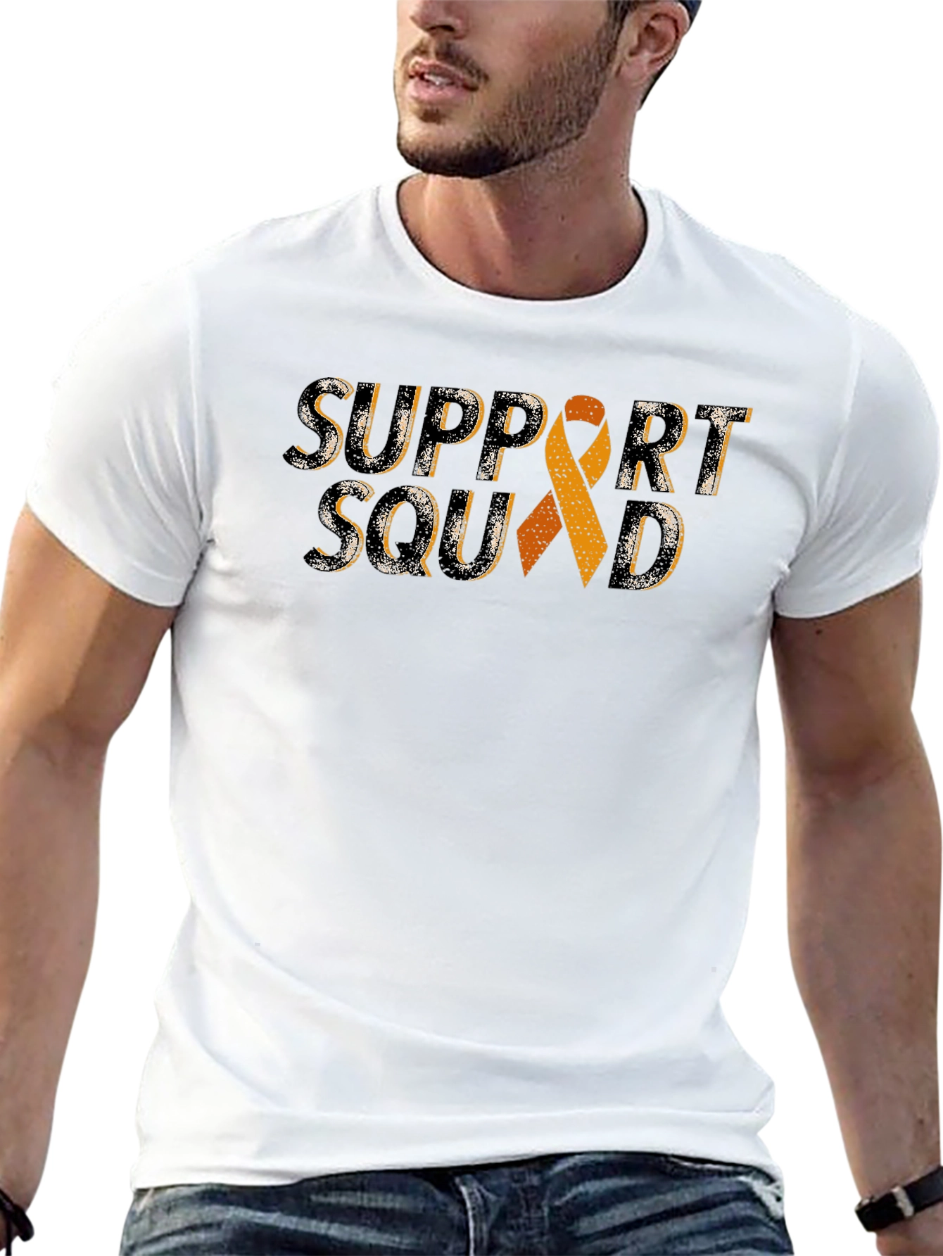 Black Support Squad Awareness Ribbon T-Shirt view 13