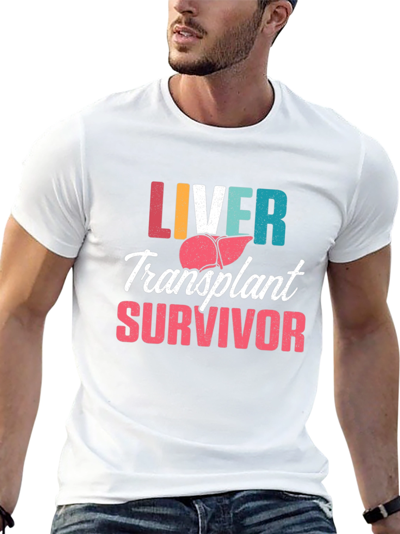 Black Liver Transplant Survivor Graphic Tee view 13