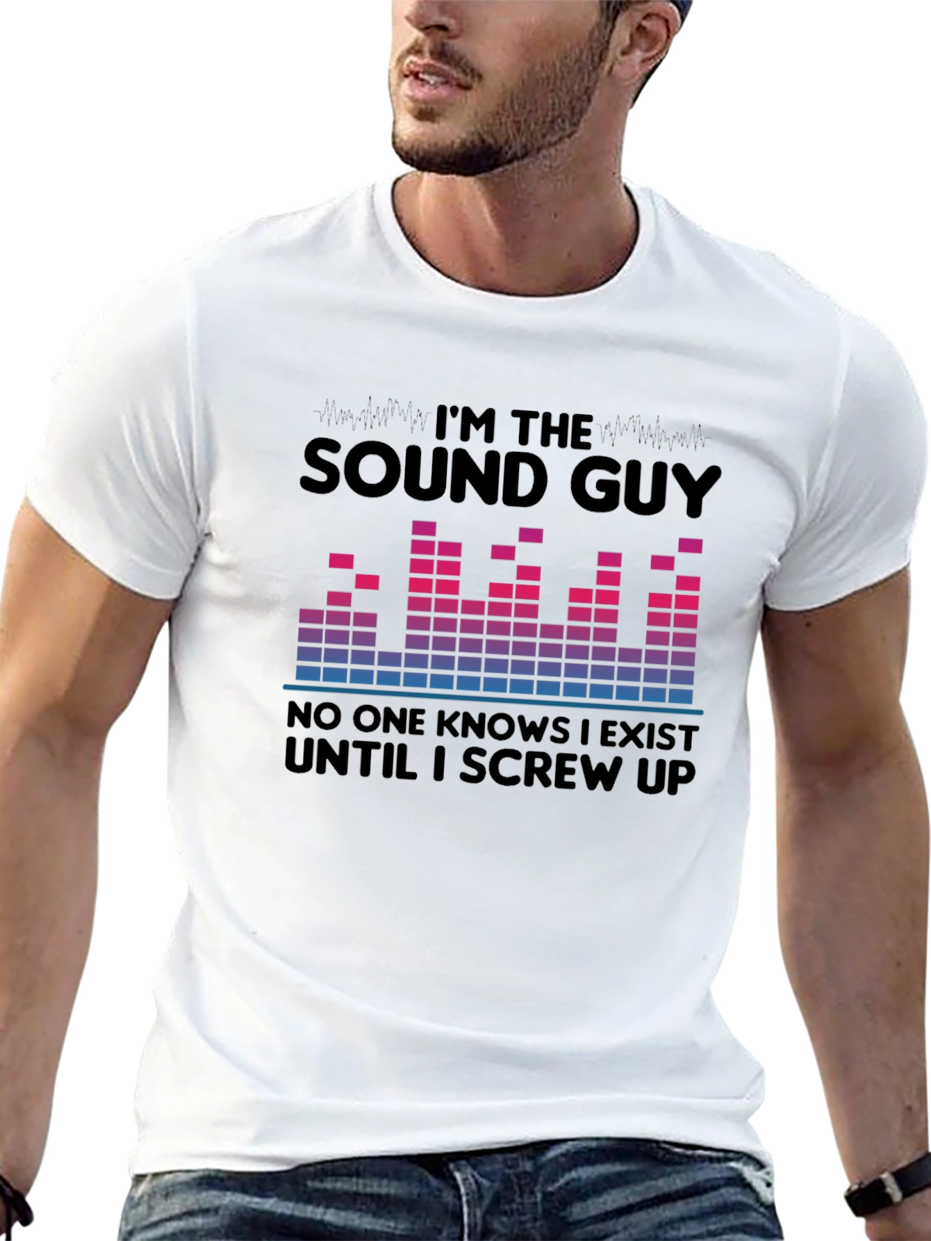 Black Sound Guy T-Shirt - Funny Audio Engineer Tee view 13