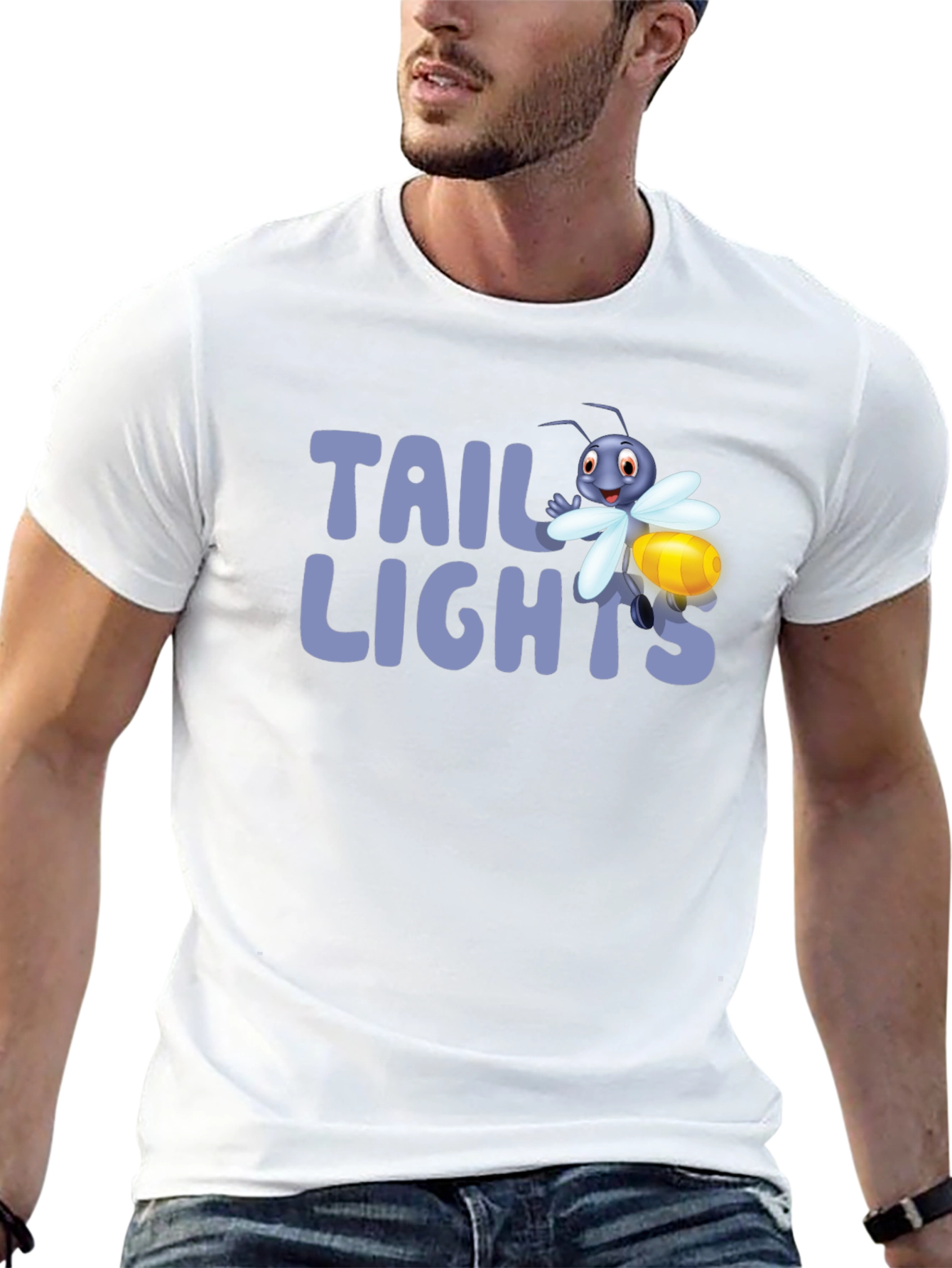 Black Tail Lights Firefly Graphic Tee - Black Cotton T-Shirt view 13
