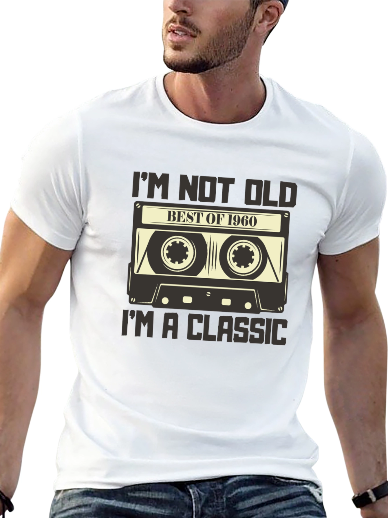 Black Vintage 1960 Cassette Tape Graphic T-Shirt view 13