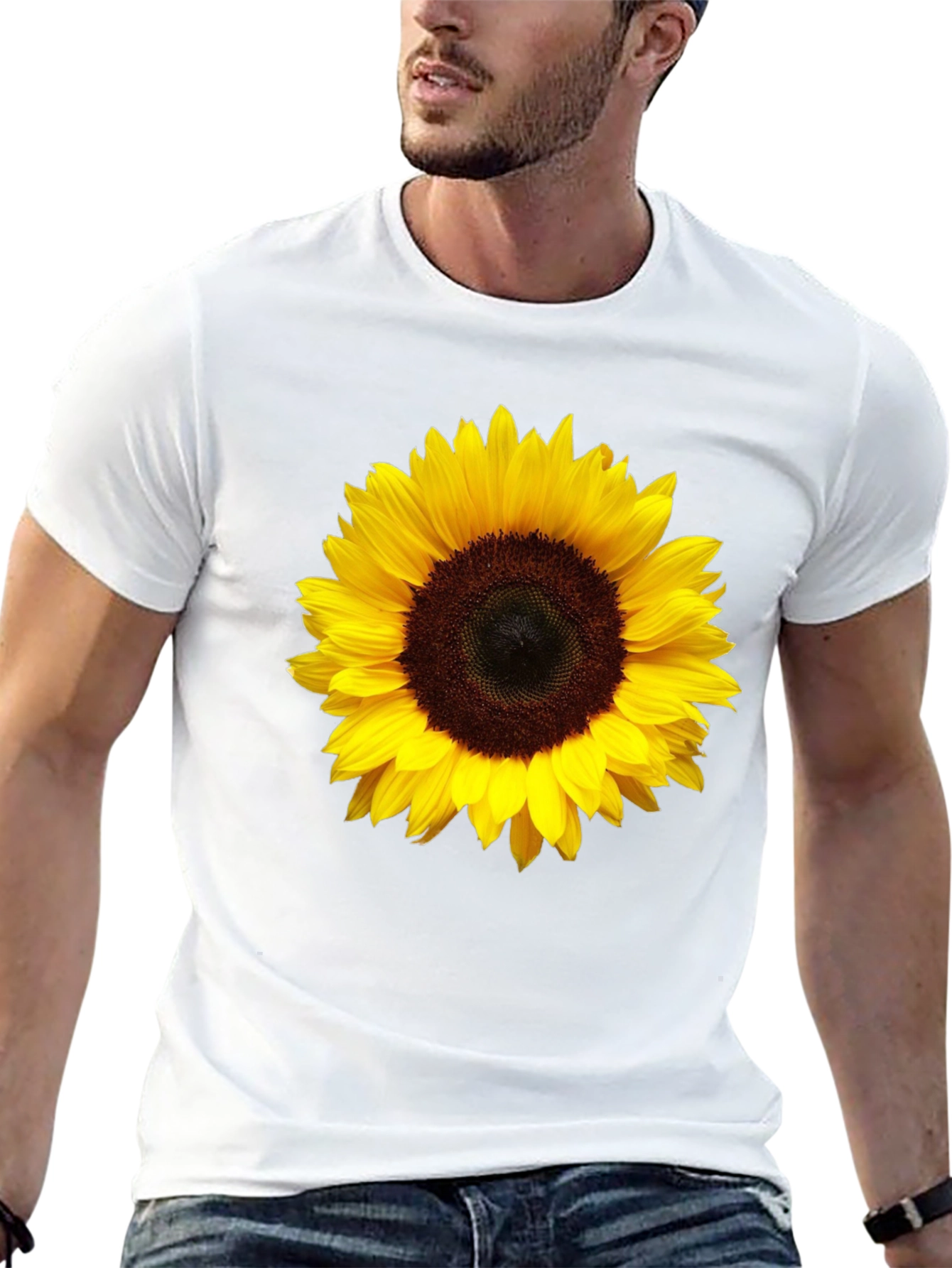 Black Sunflower Graphic Print Black T-Shirt view 13