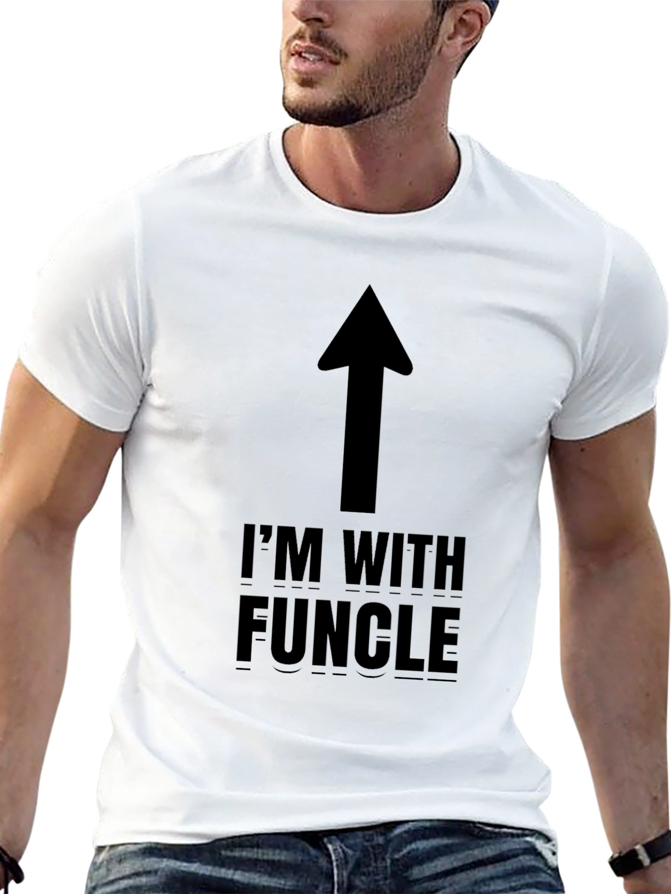 Black I'm With Funcle T-Shirt - Funny Uncle Gift view 13