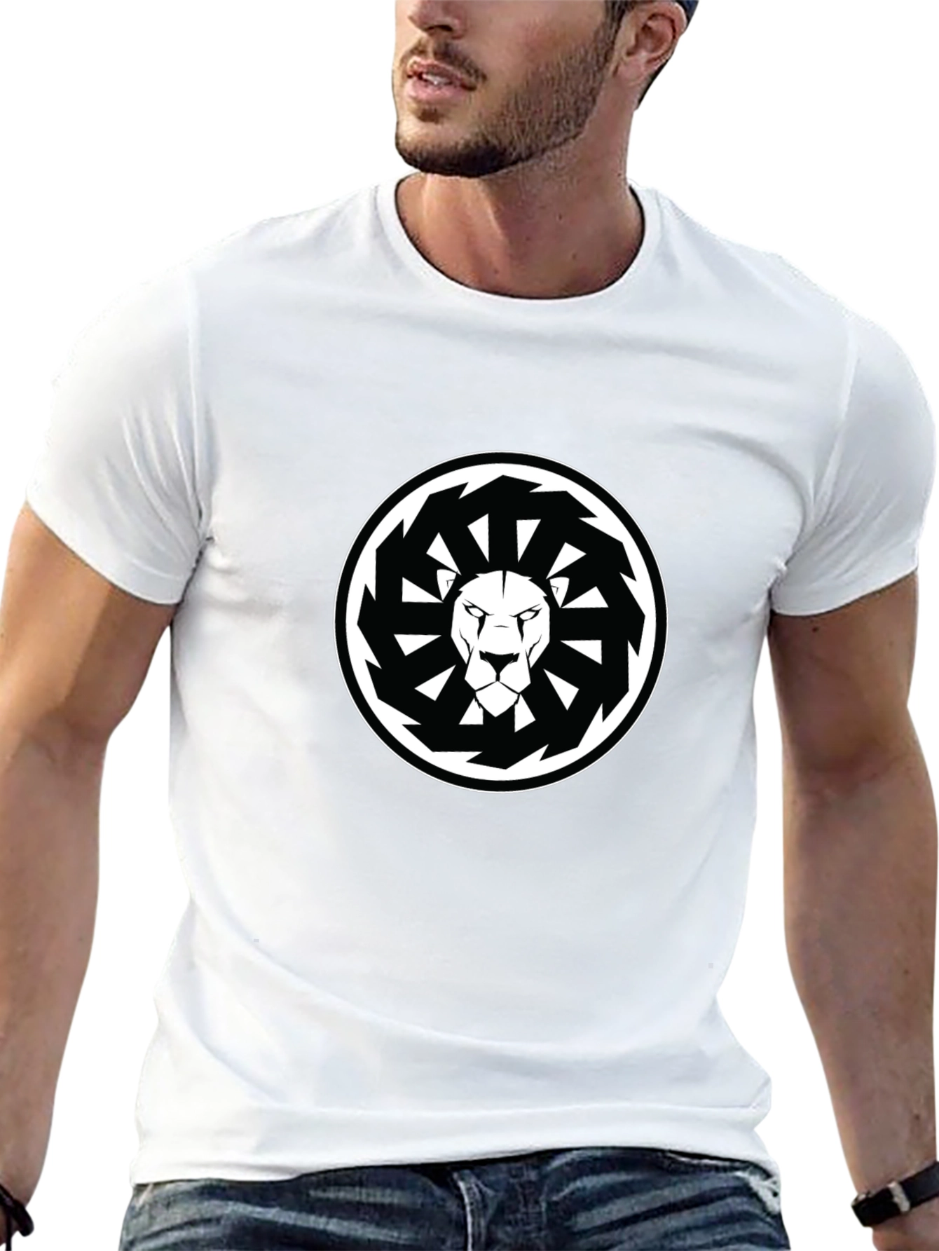 Black Lion Mandala Graphic Black T-Shirt view 13