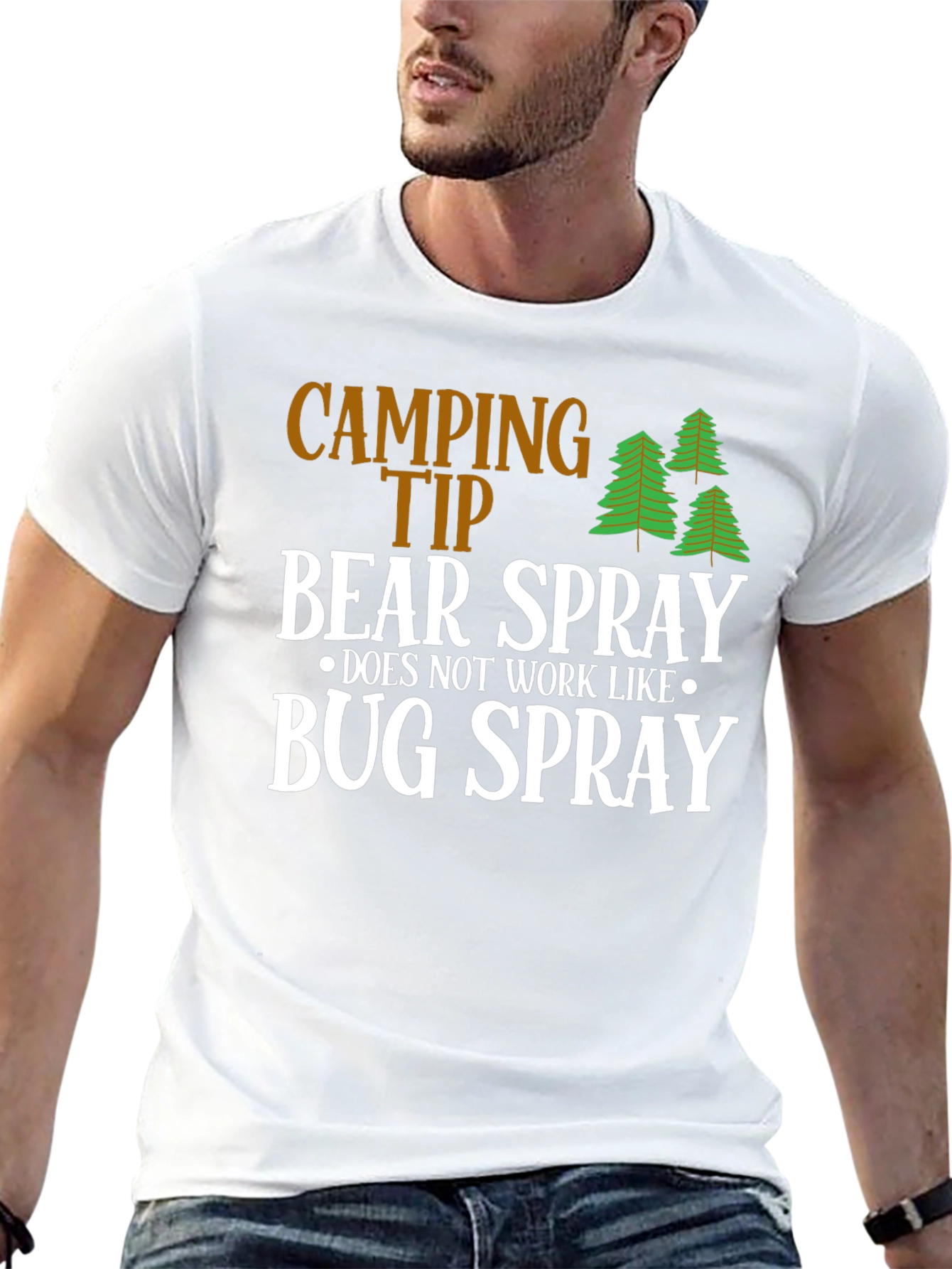 Black Camping Tip Bear Spray Humor T-Shirt view 13