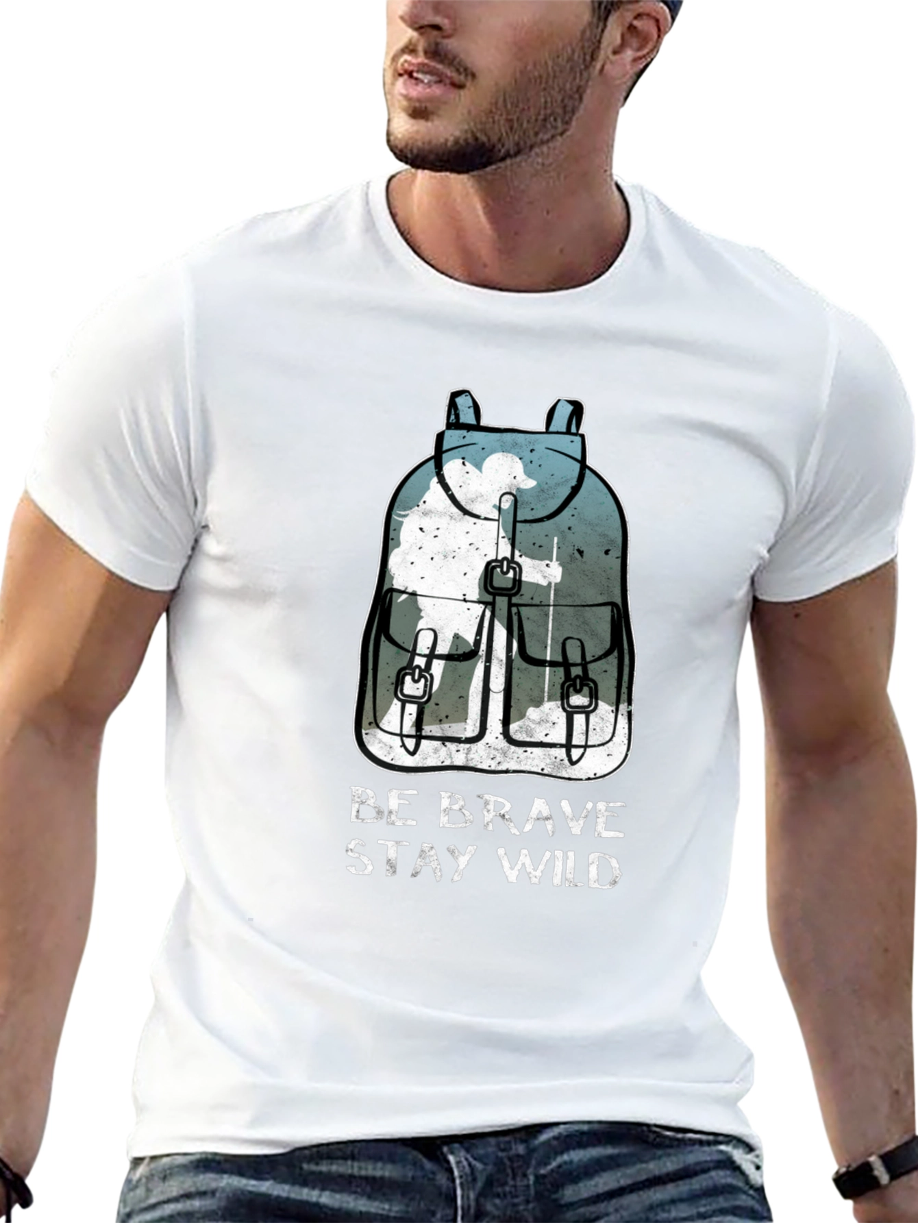 Black Be Brave Stay Wild T-Shirt view 13