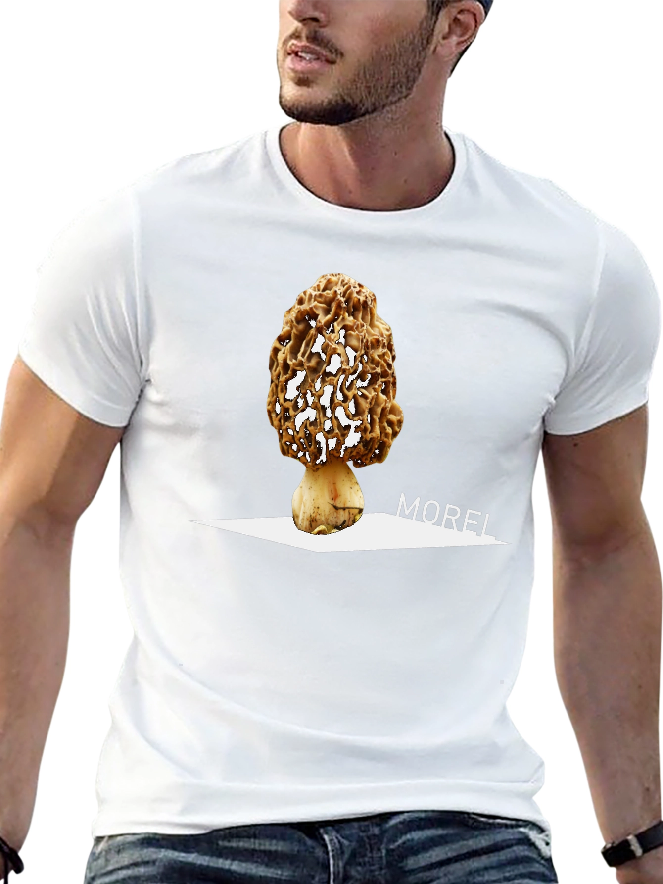 Black Morel Mushroom Graphic Tee - Unique Nature Design view 13