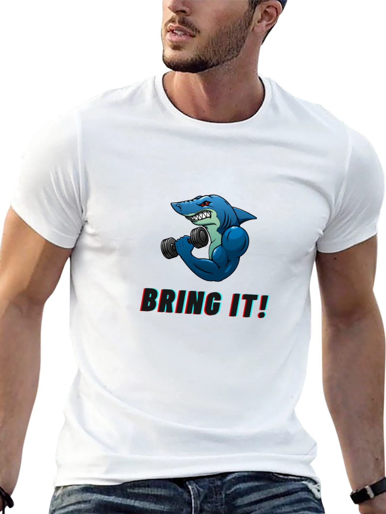 Black Shark Gym Black T-Shirt - "Bring It!" Graphic Tee view 13