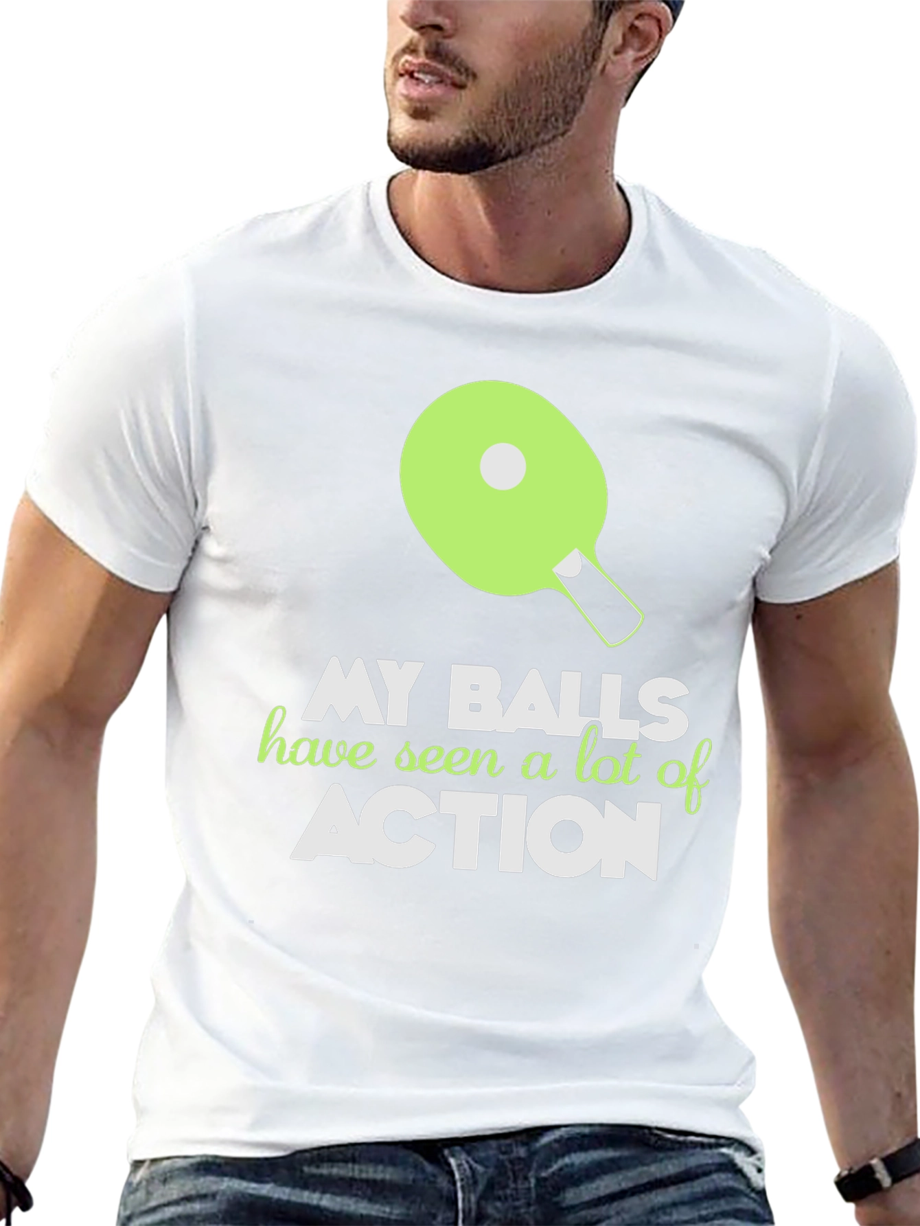 Black My Balls Have Seen Action Funny T-Shirt view 13