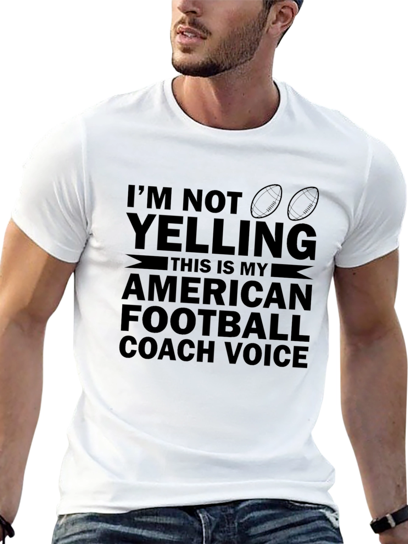 Black Football Coach Voice T-Shirt - Novelty Apparel view 13