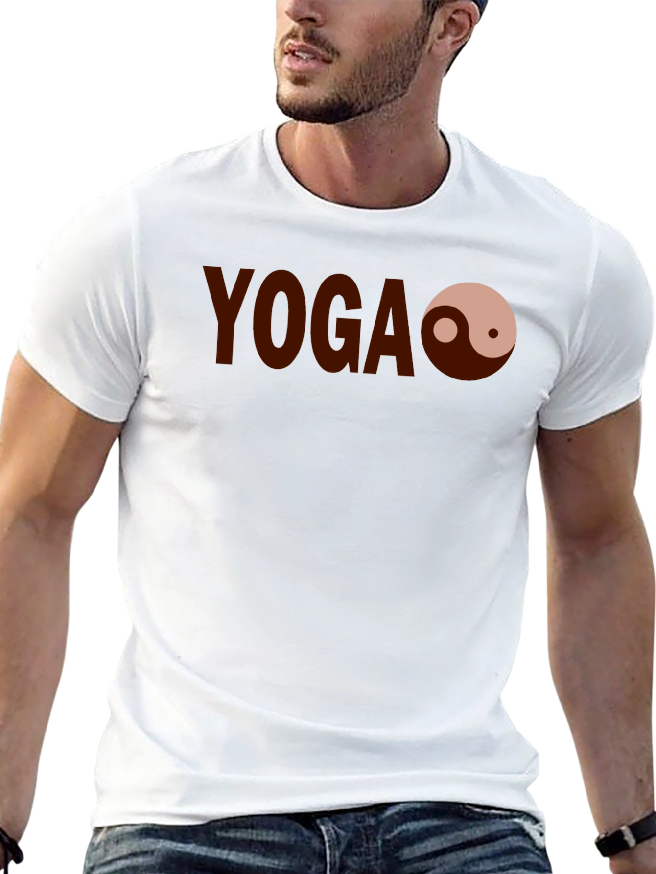 Black Yoga Yin Yang Graphic Tee - Comfortable Cotton Blend Shirt view 13