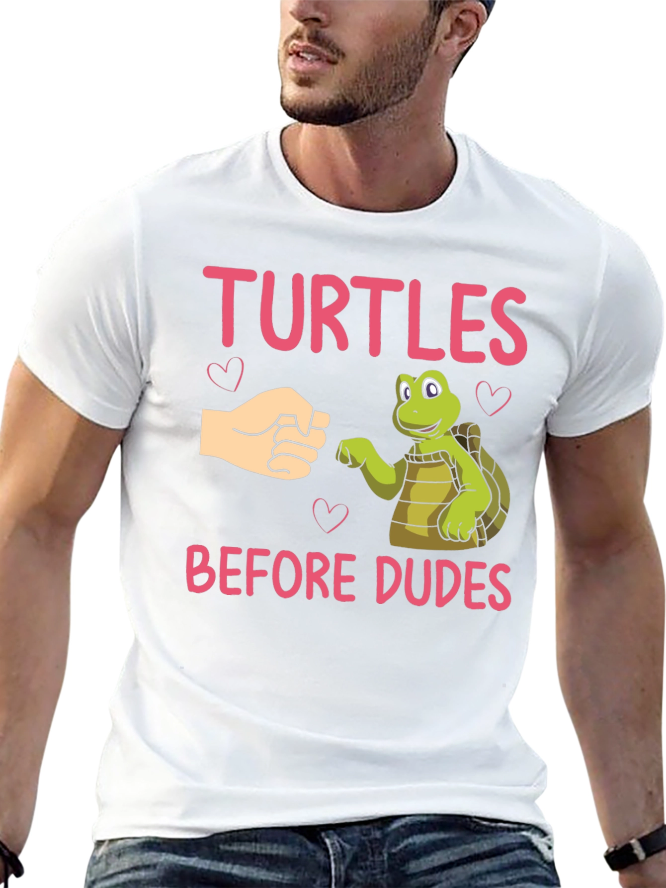 Black Turtles Before Dudes Black T-Shirt view 13