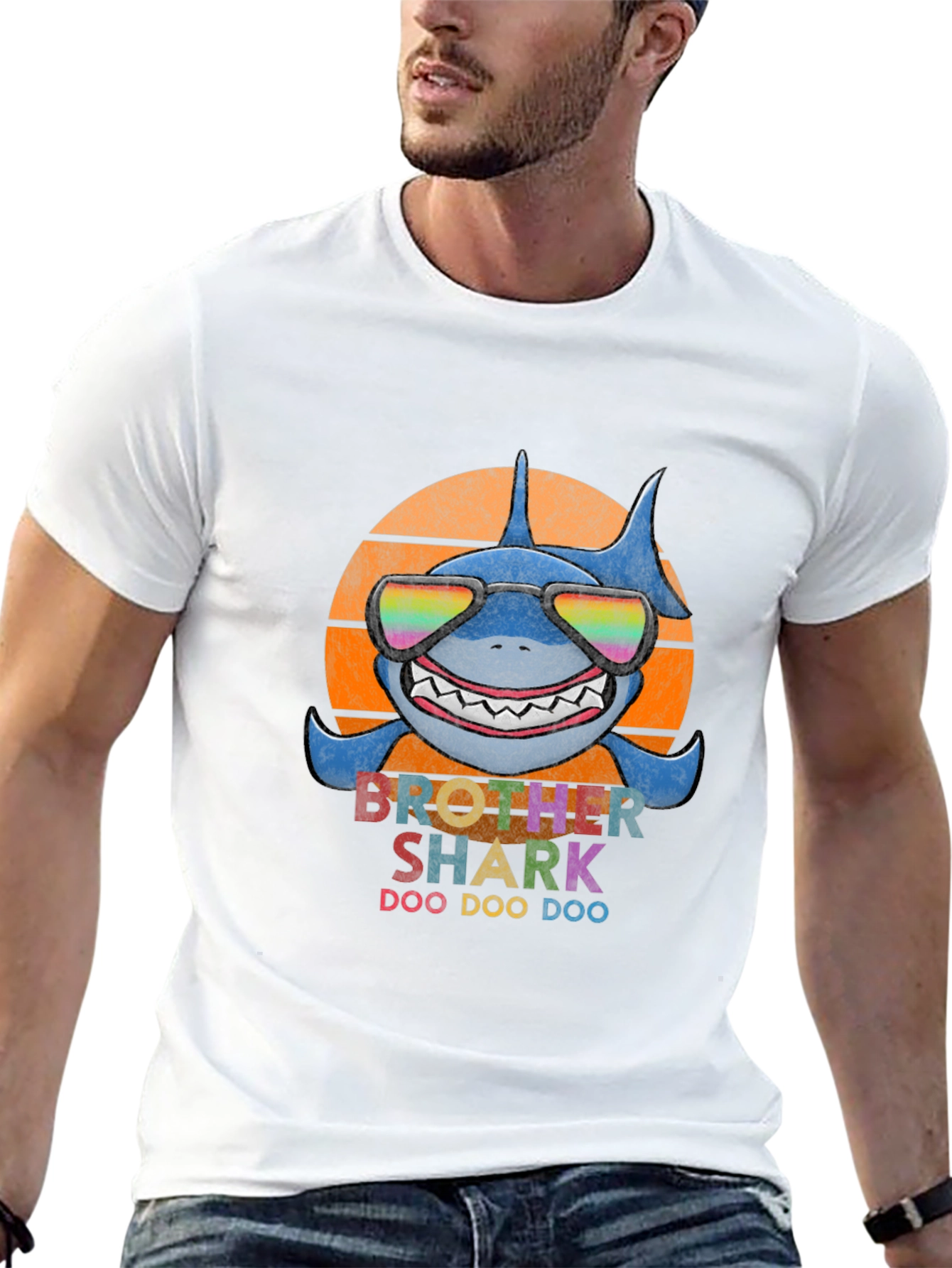 Black Brother Shark Doo Doo Doo T-Shirt view 13