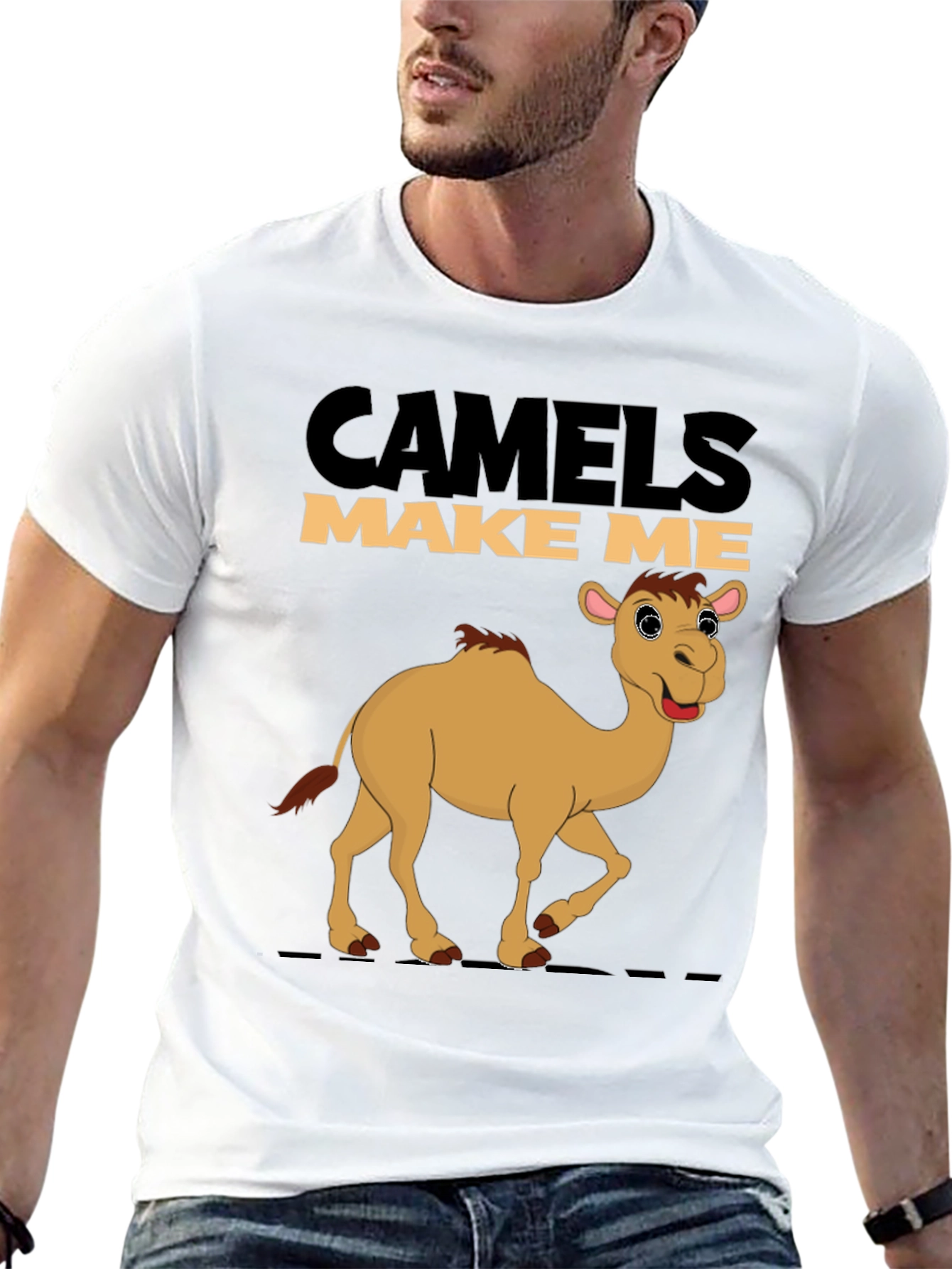 Black Camels Make Me Smile Black T-Shirt view 13