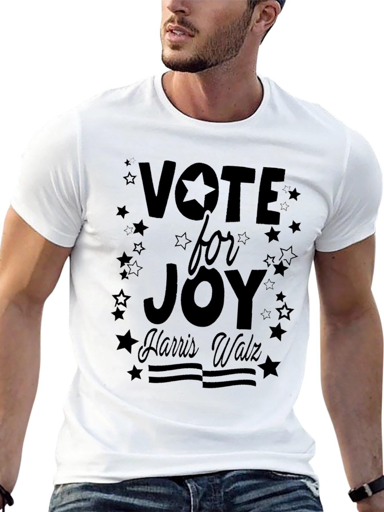 Black Vote for Joy Harris Walz Black T-Shirt view 13