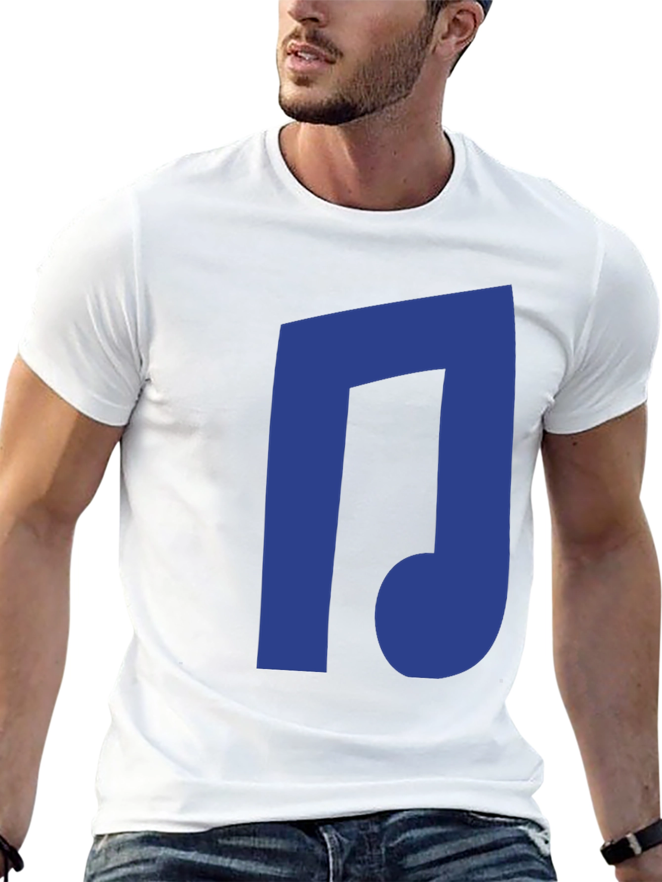 Black Blue Music Note Black T-Shirt view 13