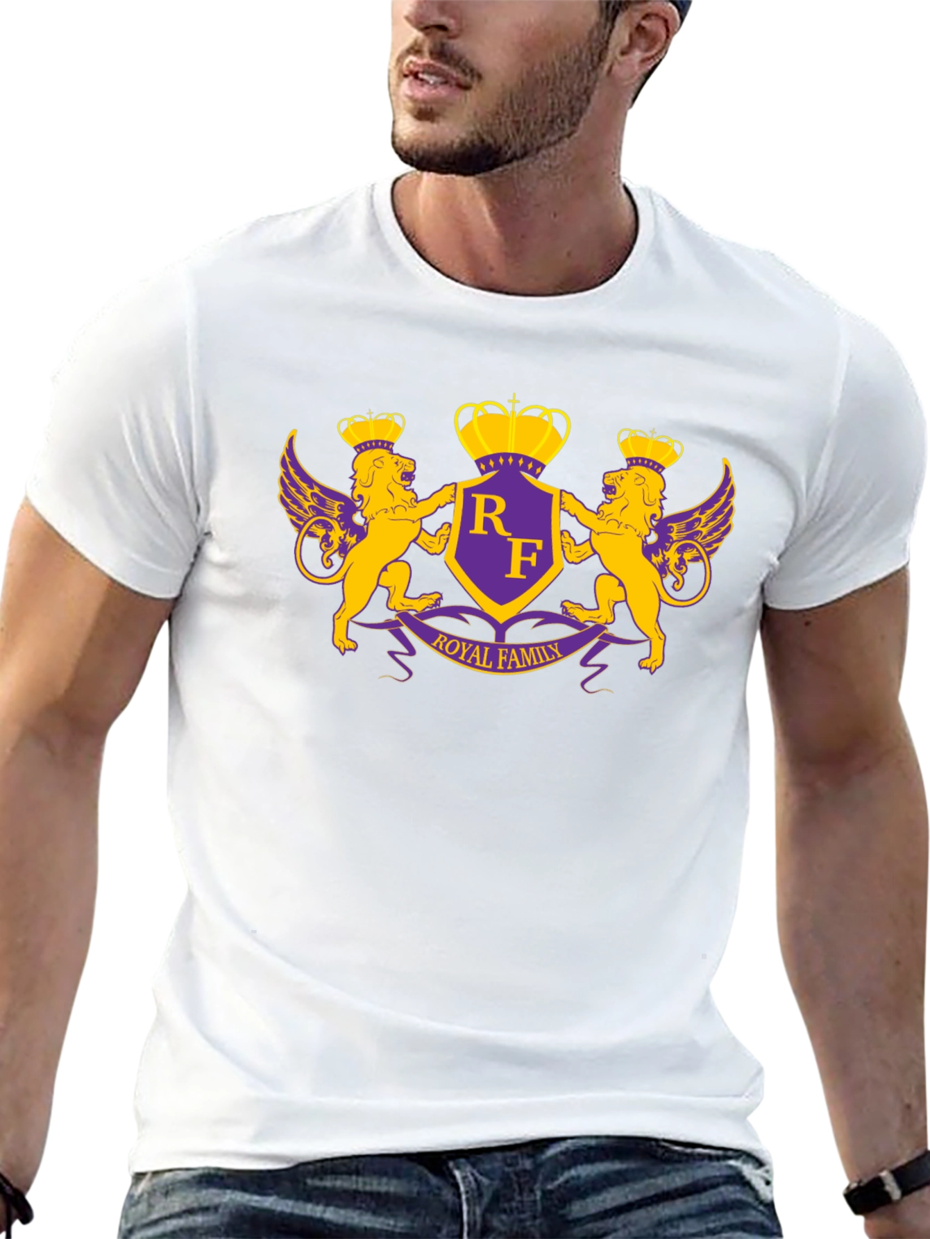 Black Royal Family Crest Graphic T-Shirt view 13