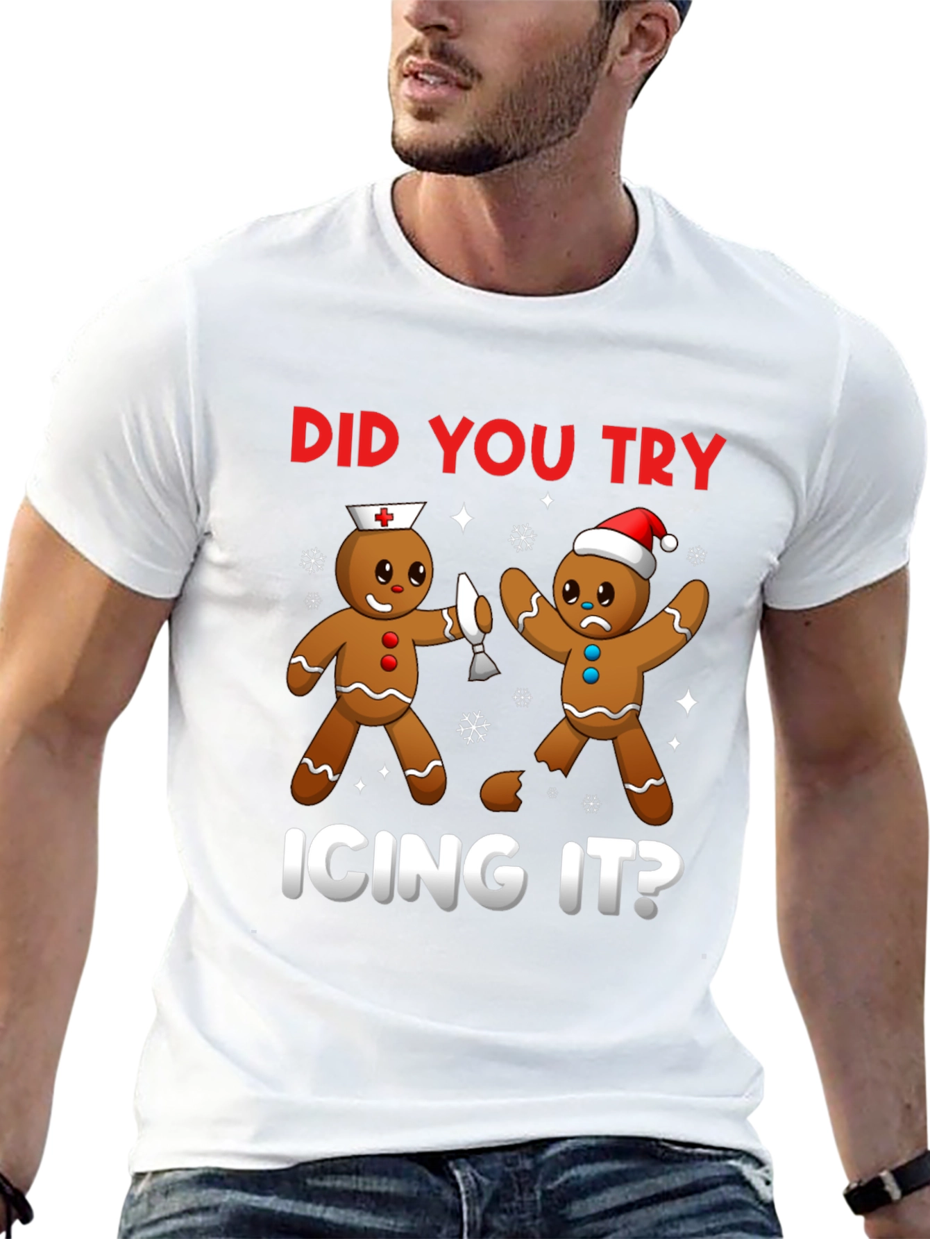 Black Gingerbread Icing T-Shirt Funny Christmas Tee view 13