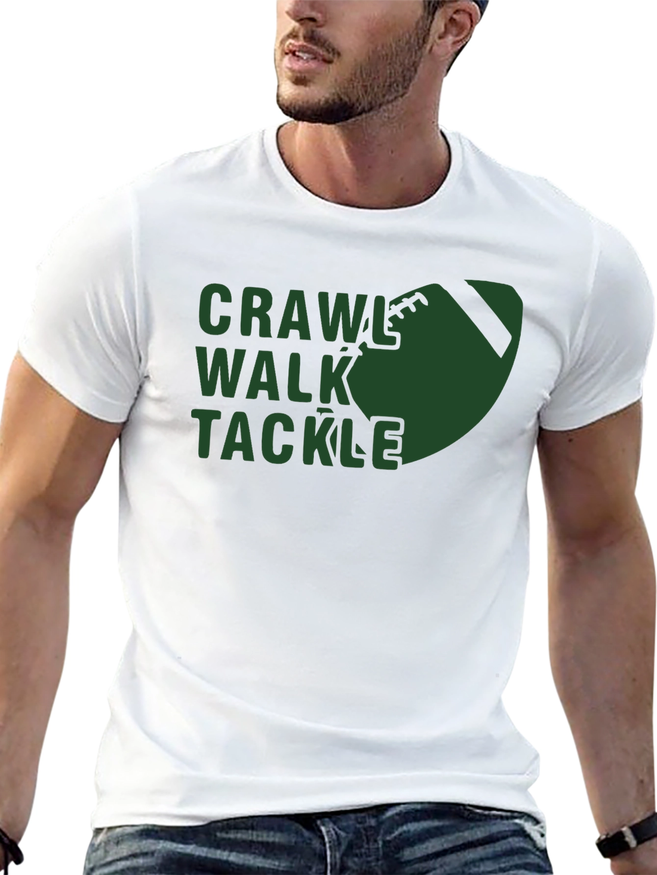Black Crawl Walk Tackle Football T-Shirt view 13