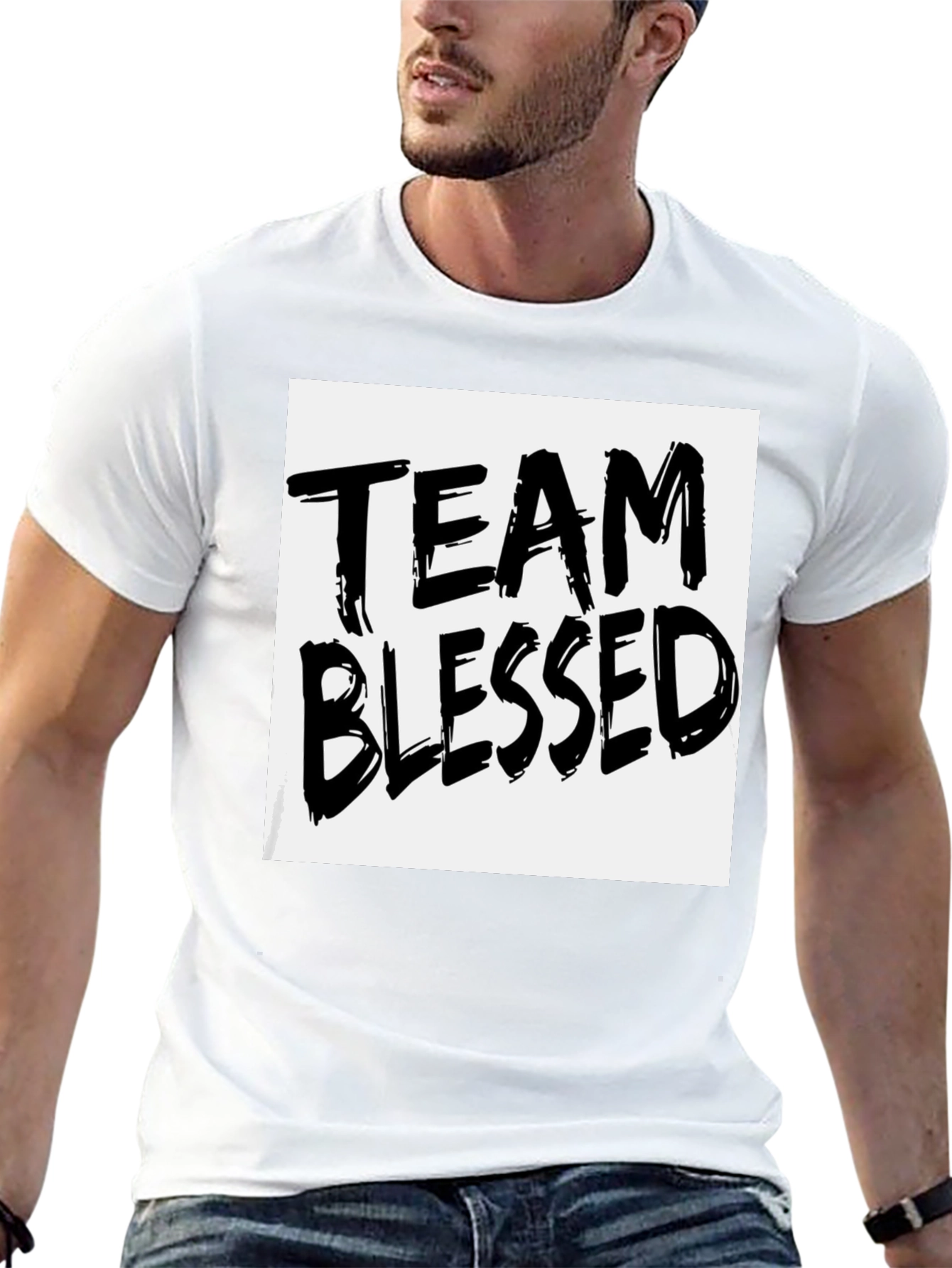 Black Team Blessed Graphic T-Shirt - Black view 13