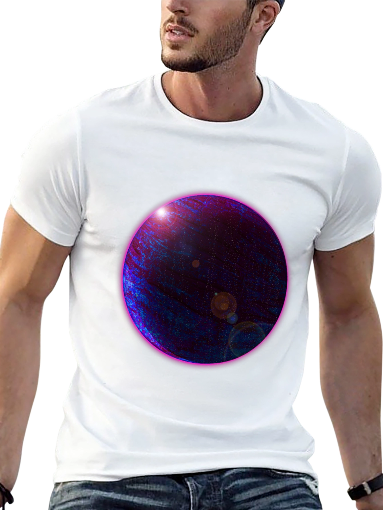 Black Cosmic Planet Graphic Tee view 13