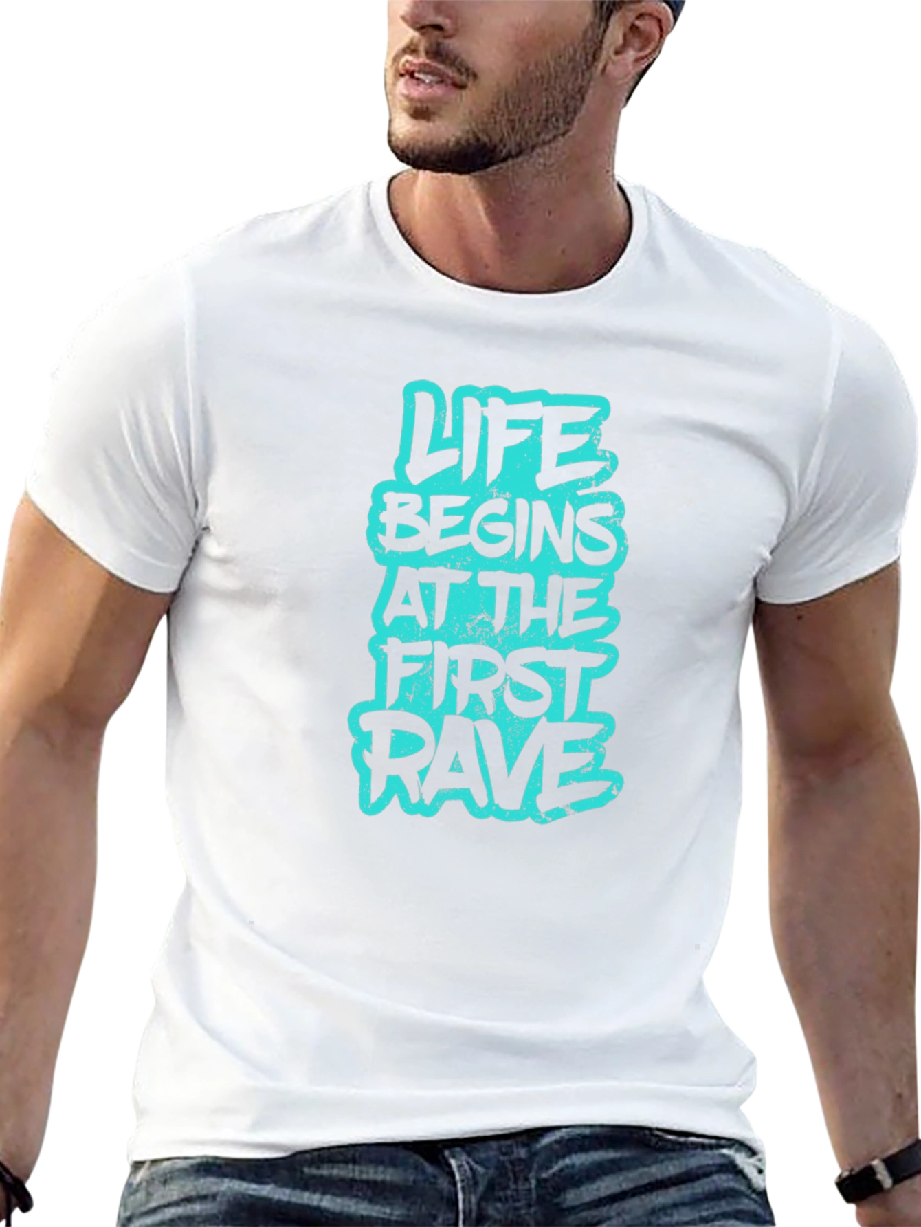 Black Life Begins at the First Rave Graphic T-Shirt view 13