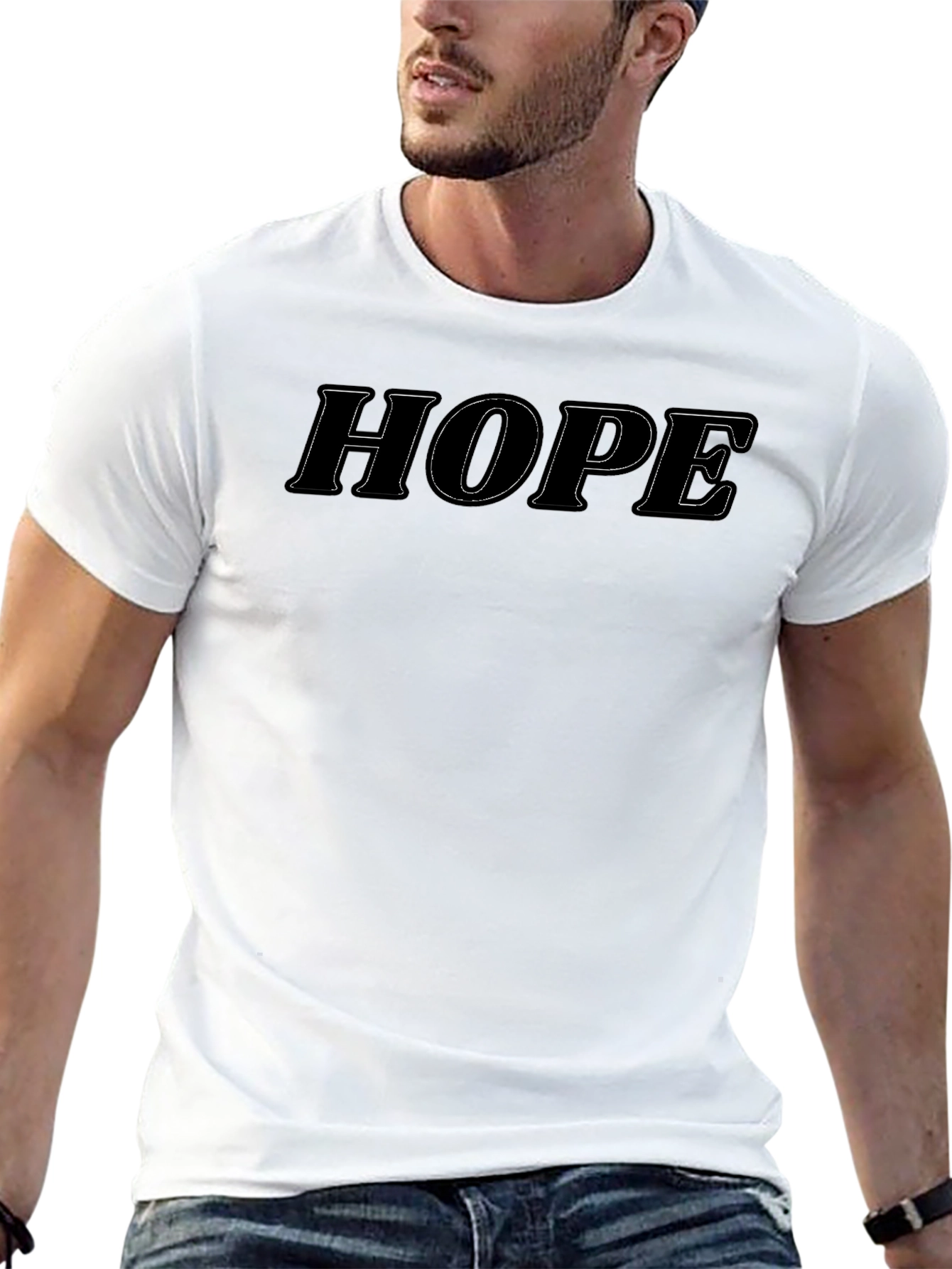 Black Hope Graphic Tee - Black Casual T-Shirt view 13