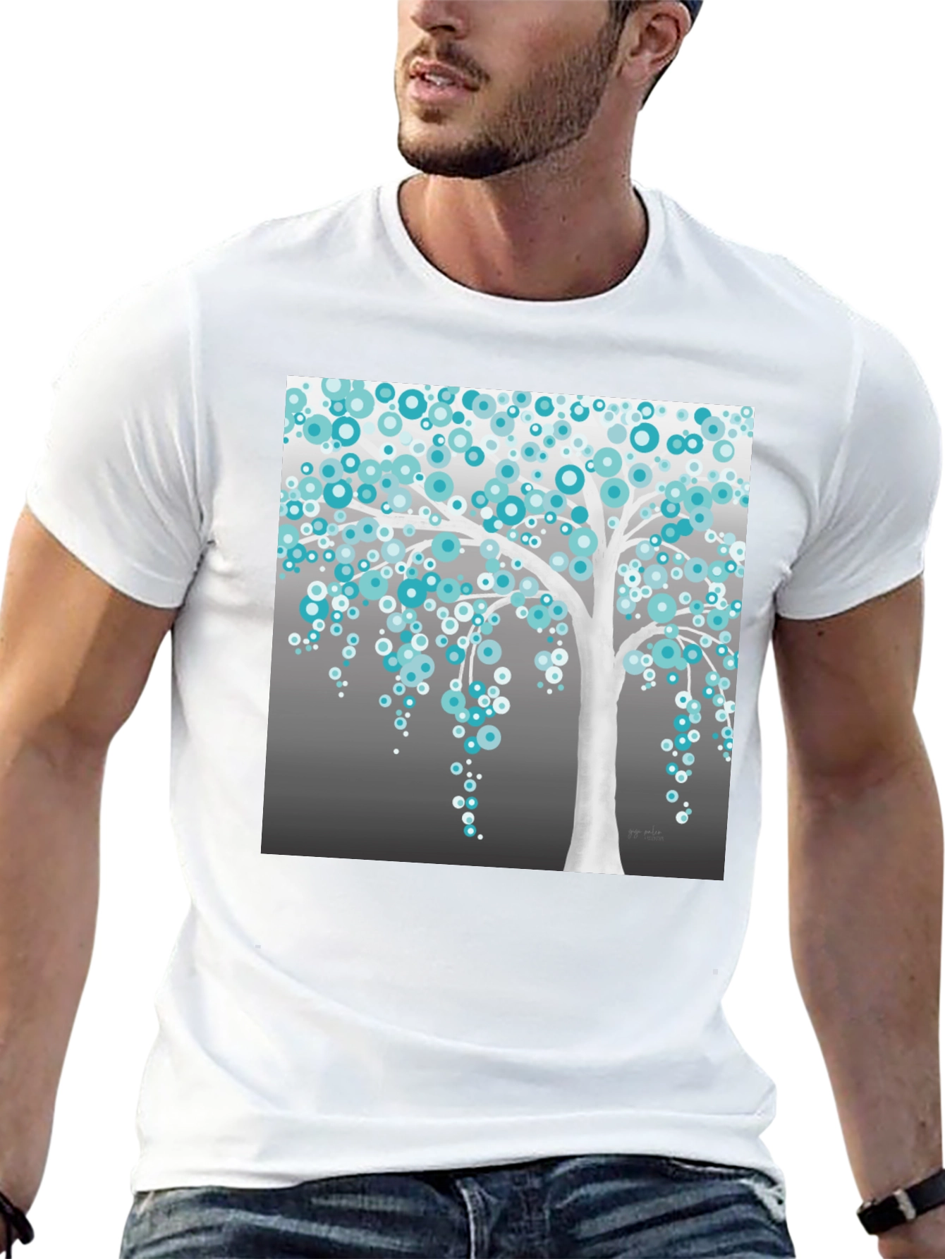 Black Artsy Tree Graphic Tee view 13