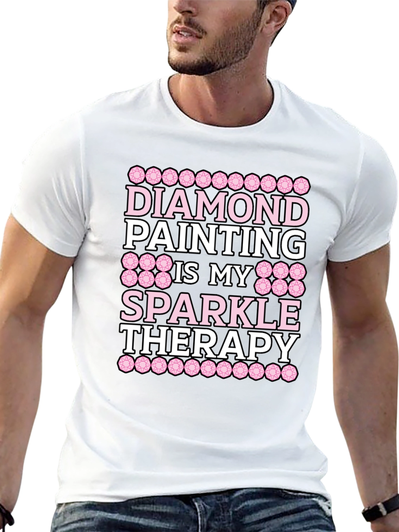 Black Diamond Painting Sparkle Therapy T-Shirt view 13