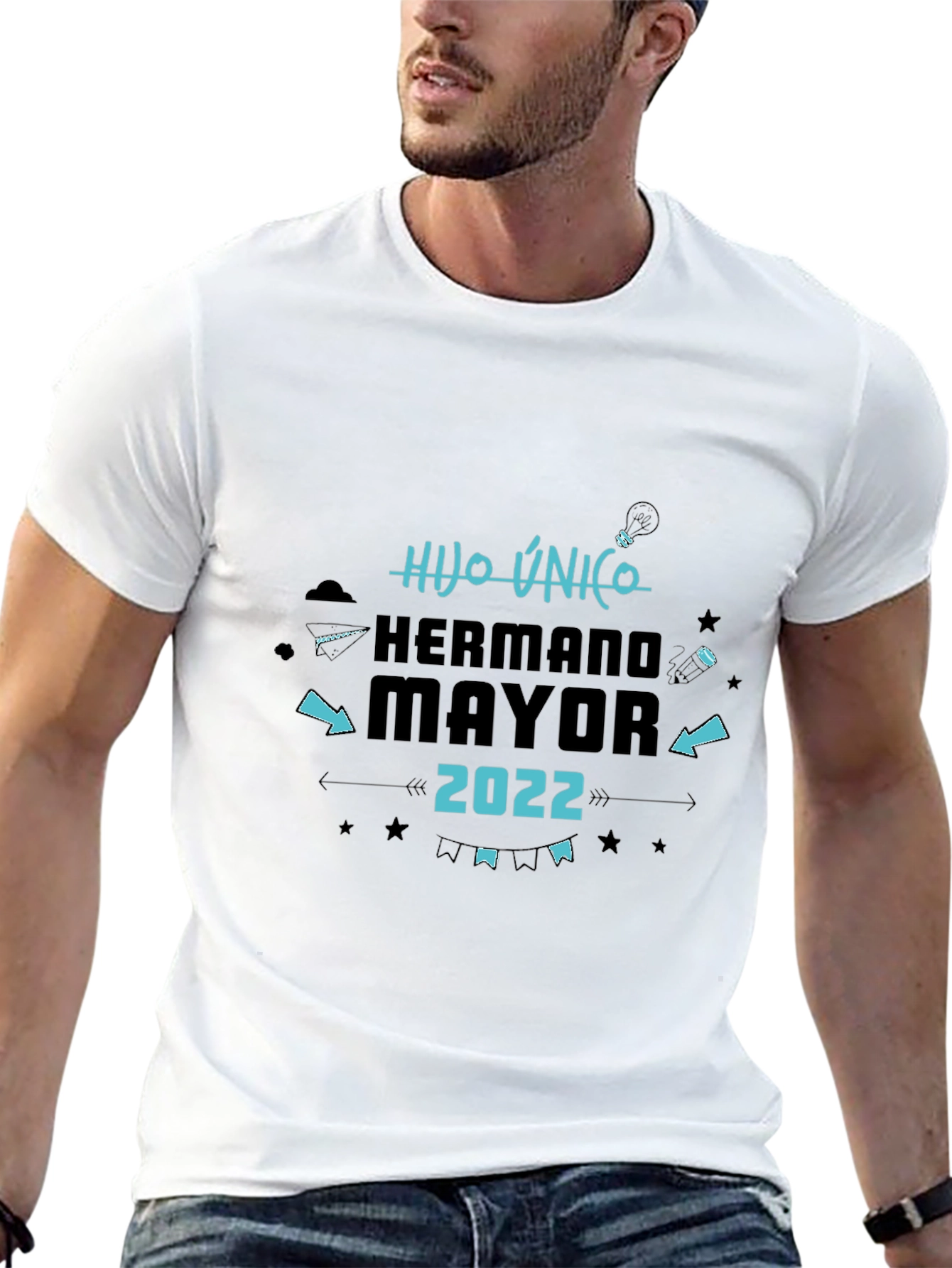 Black Hijo Unico Hermano Mayor 2022 Black T-Shirt view 13