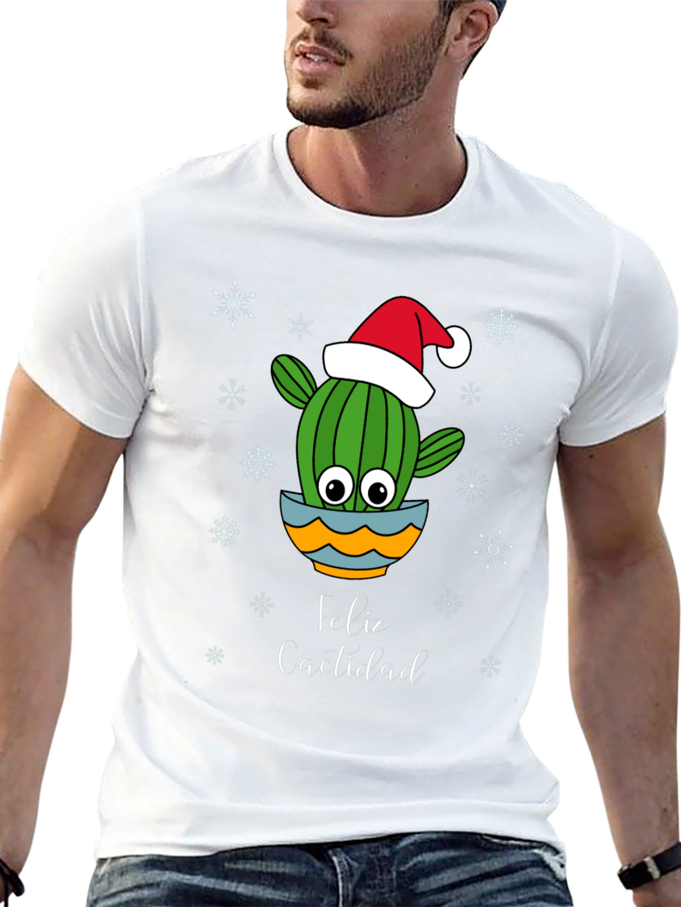 Black Feliz Cactidad Cactus Christmas Holiday Shirt view 13