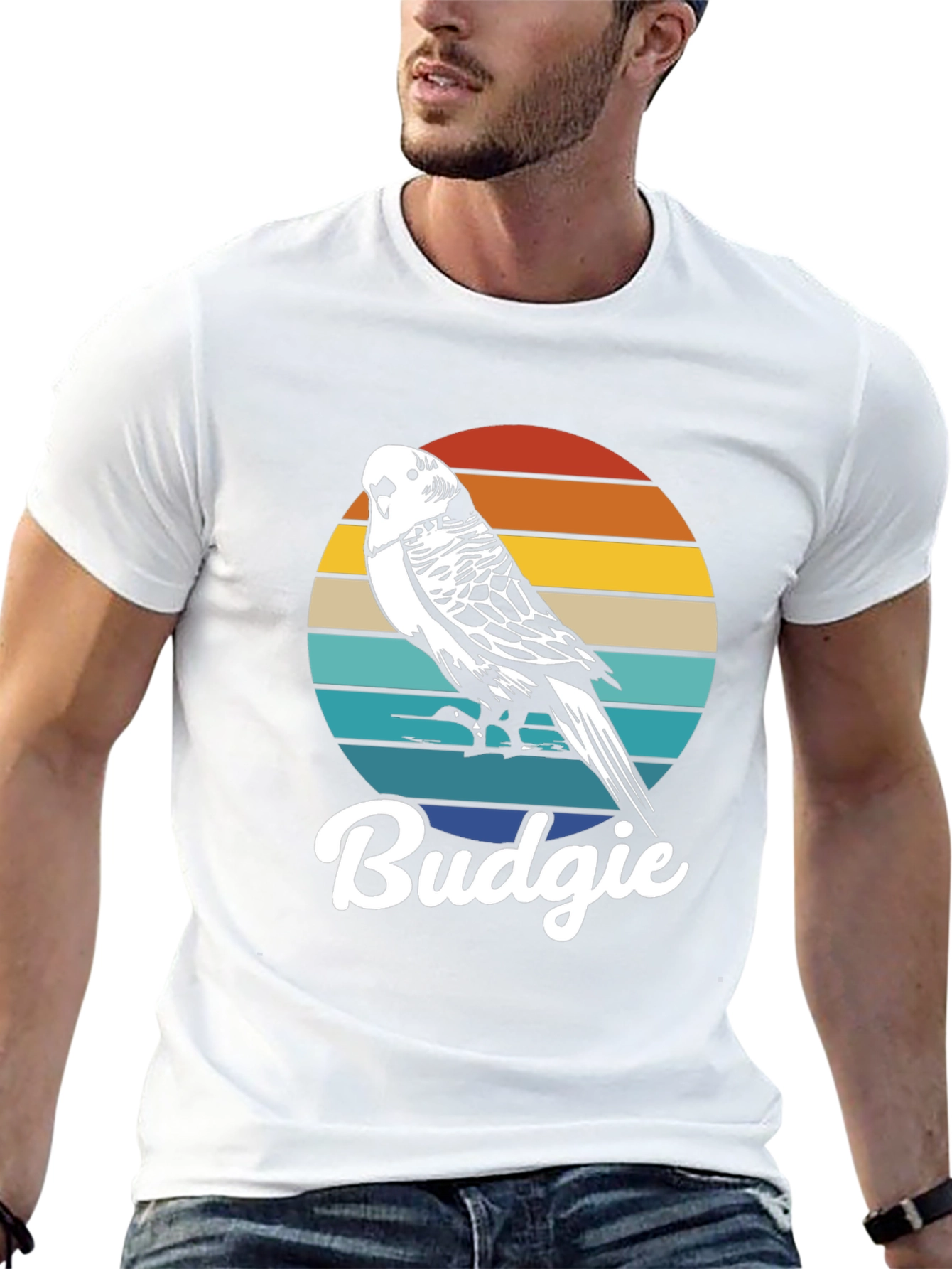 Retro Budgie T-Shirt - Vintage Bird Lover Tee - 13