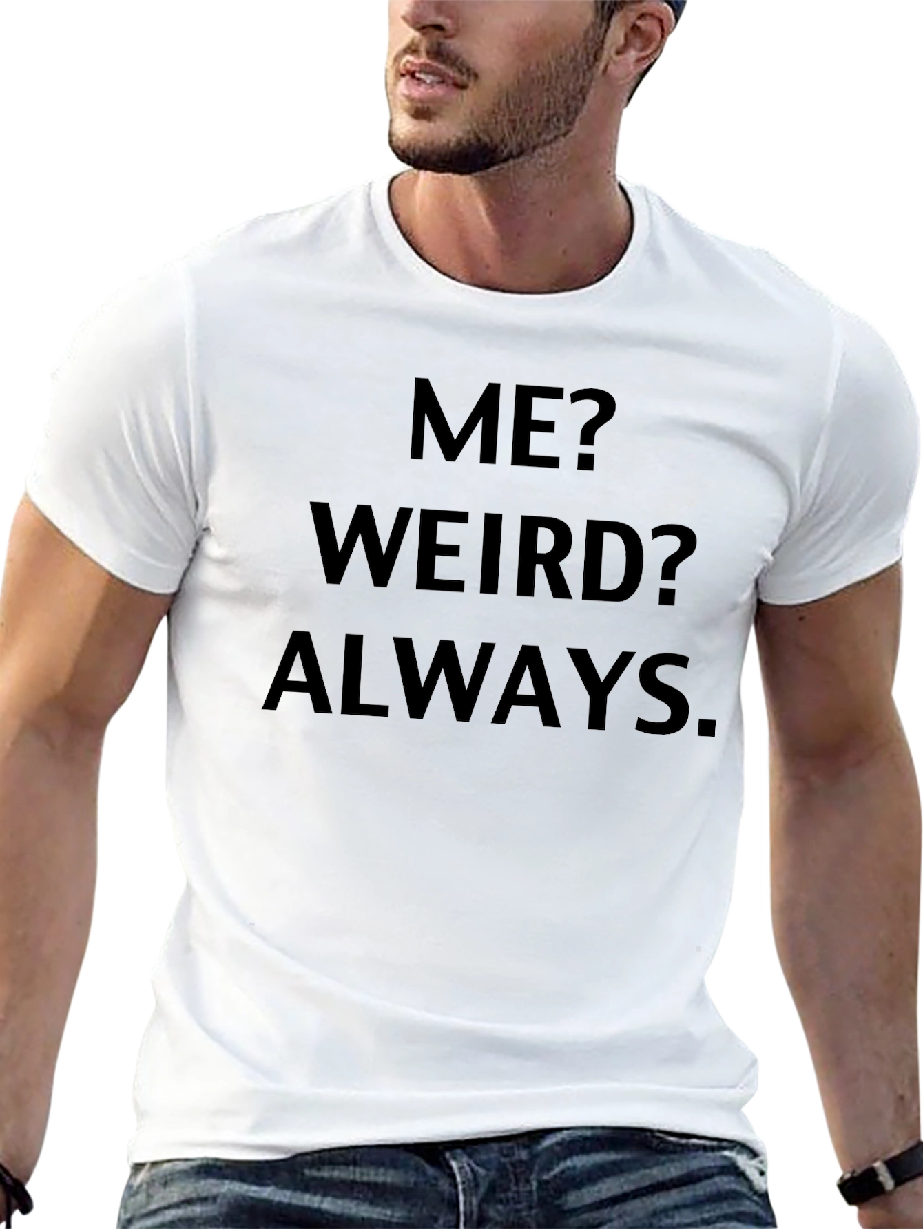 Black Me? Weird? Always. Black Graphic Tee view 13